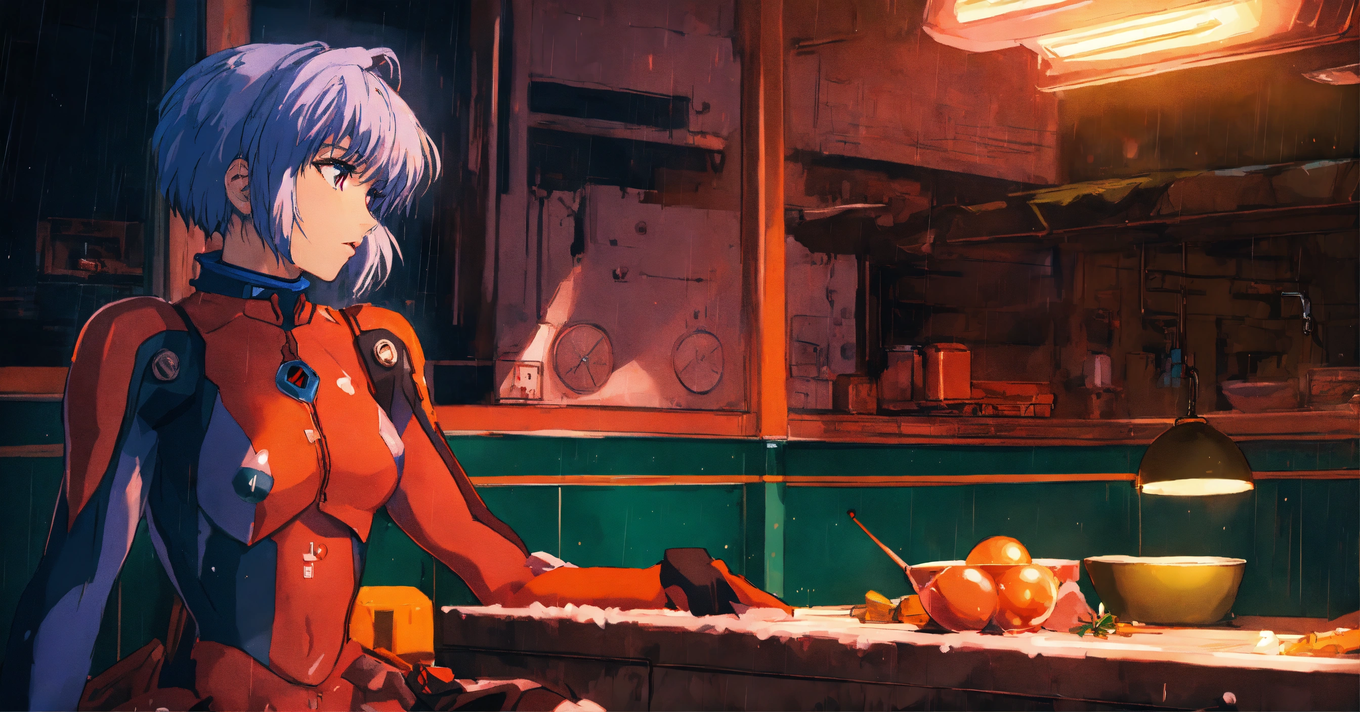 Lexica - Anime art of Rei Ayanami from Neon Genesis Evangelion ...