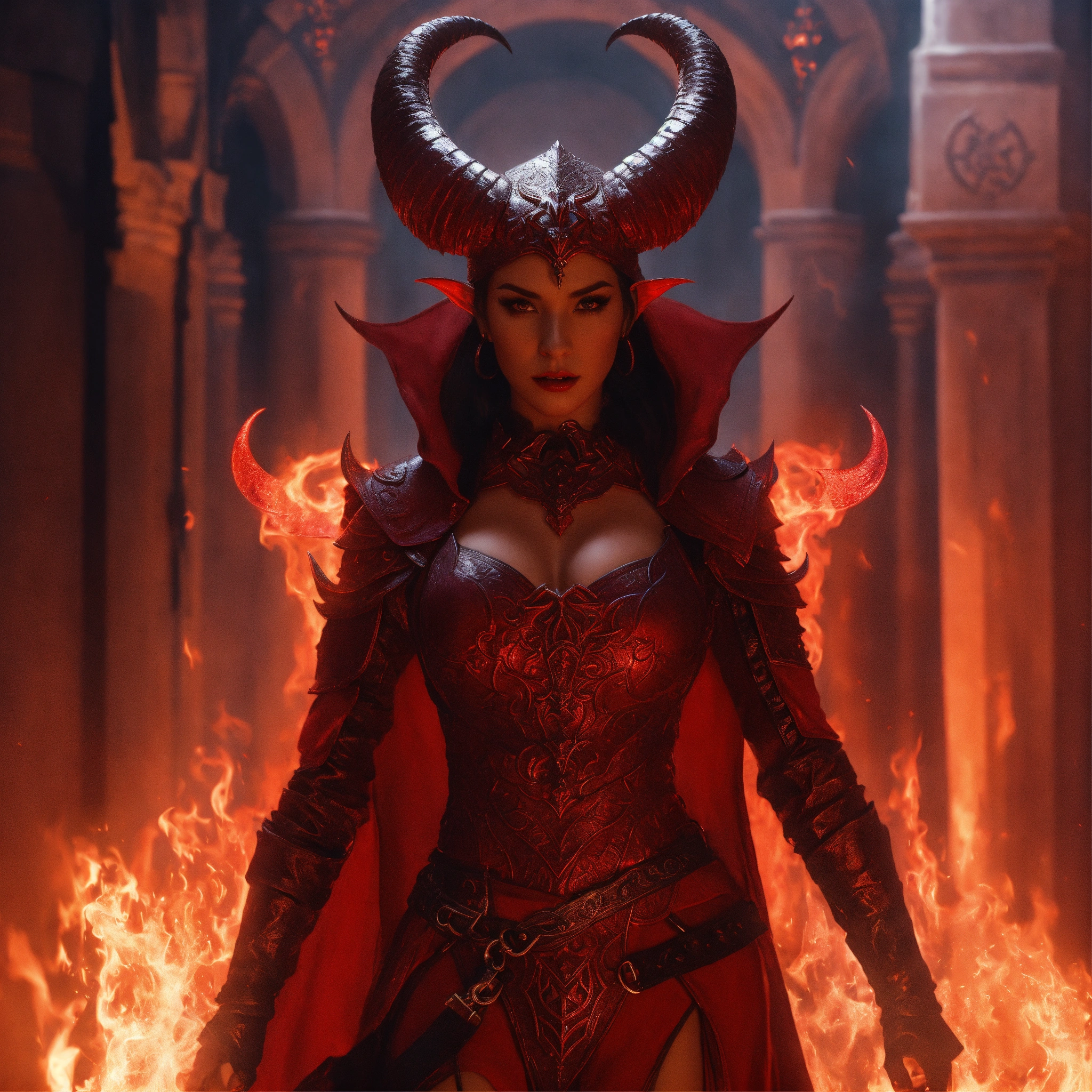 Lexica - D&D, fantasy, cinematic. Feminine devil