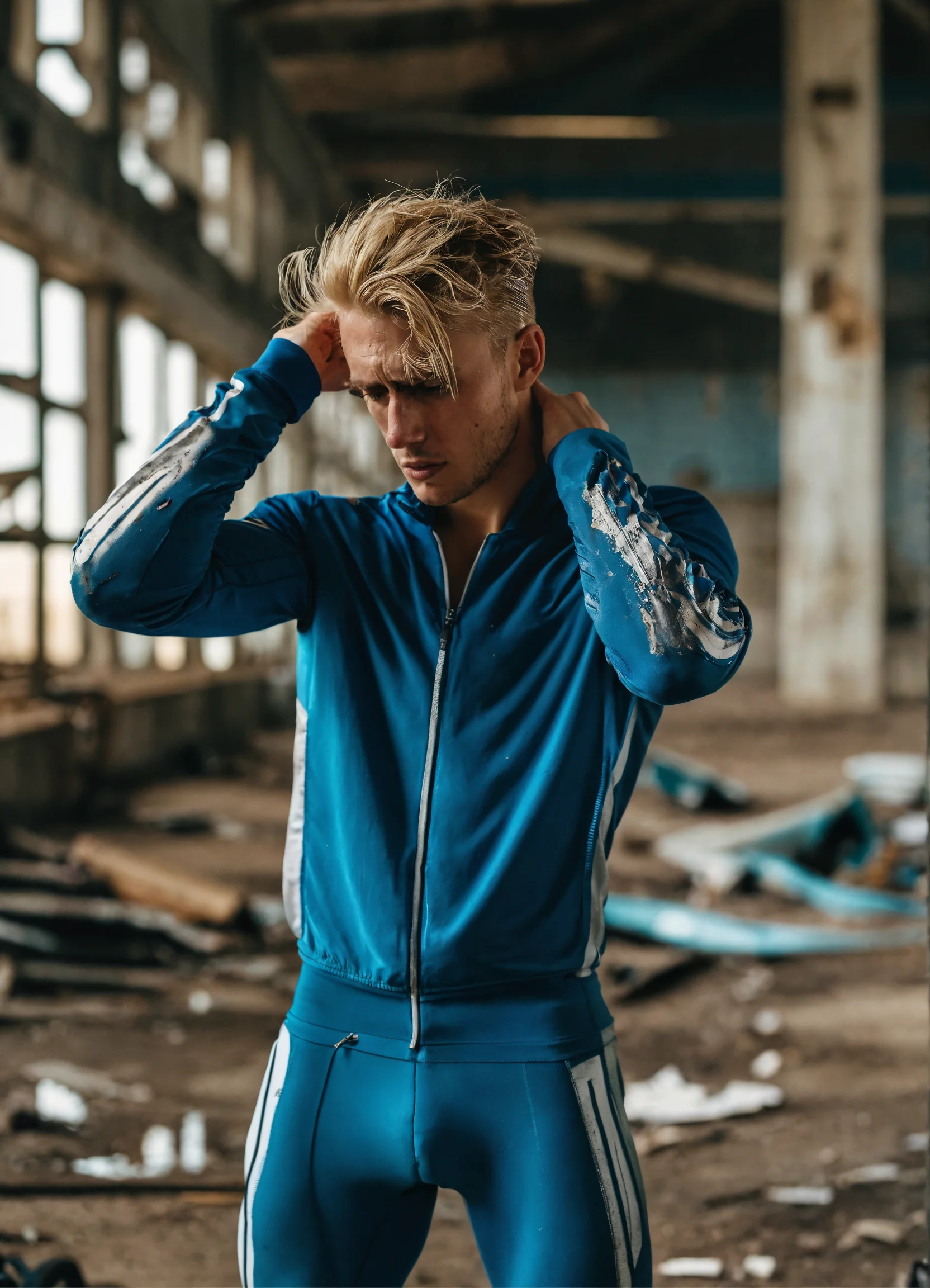 Lexica - Sporty handsome man 25 years old, crying, blond, in a tight ...