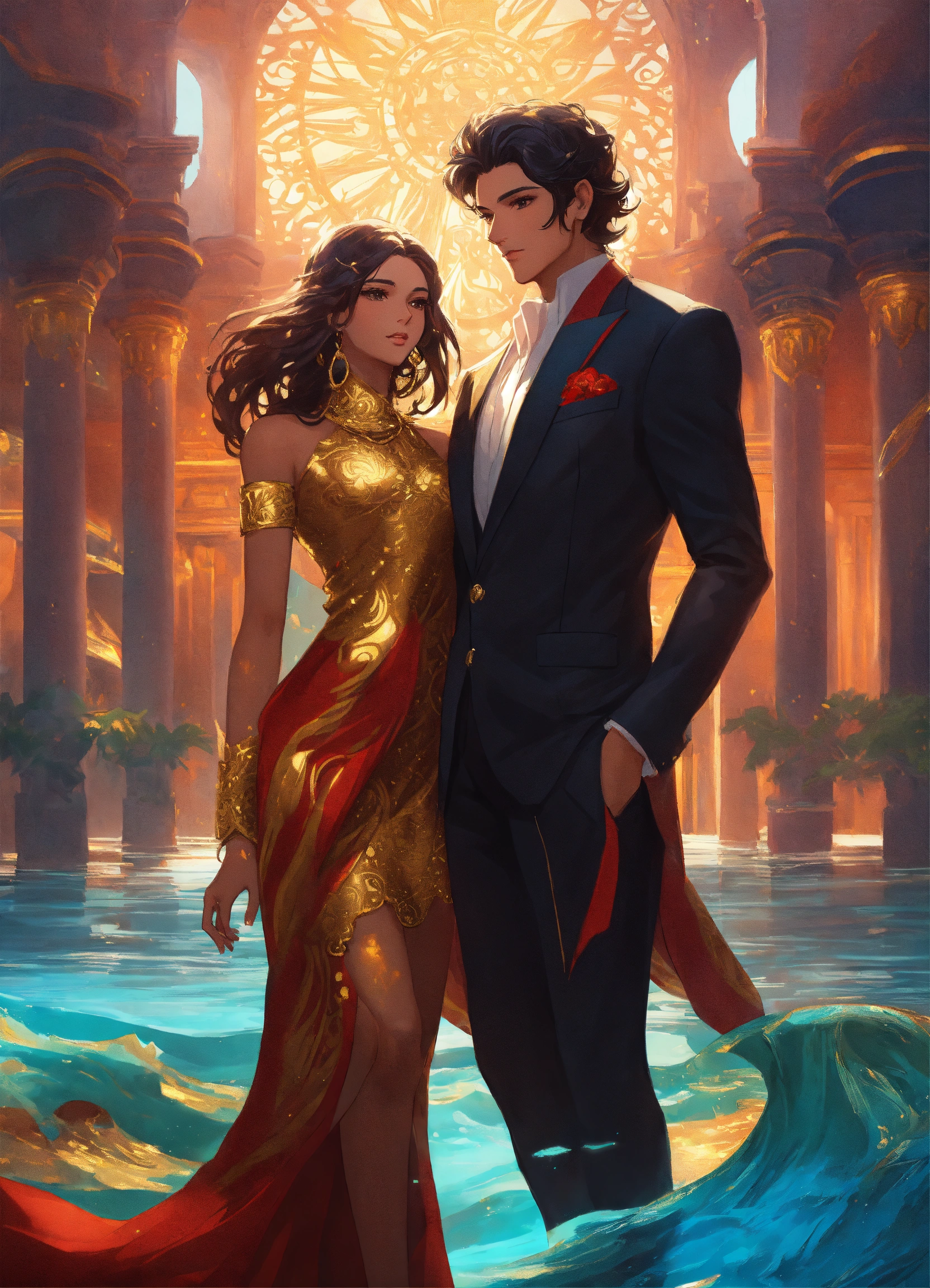 Lexica - Illustration of beautiful city of atlantis, vibrant colors ...