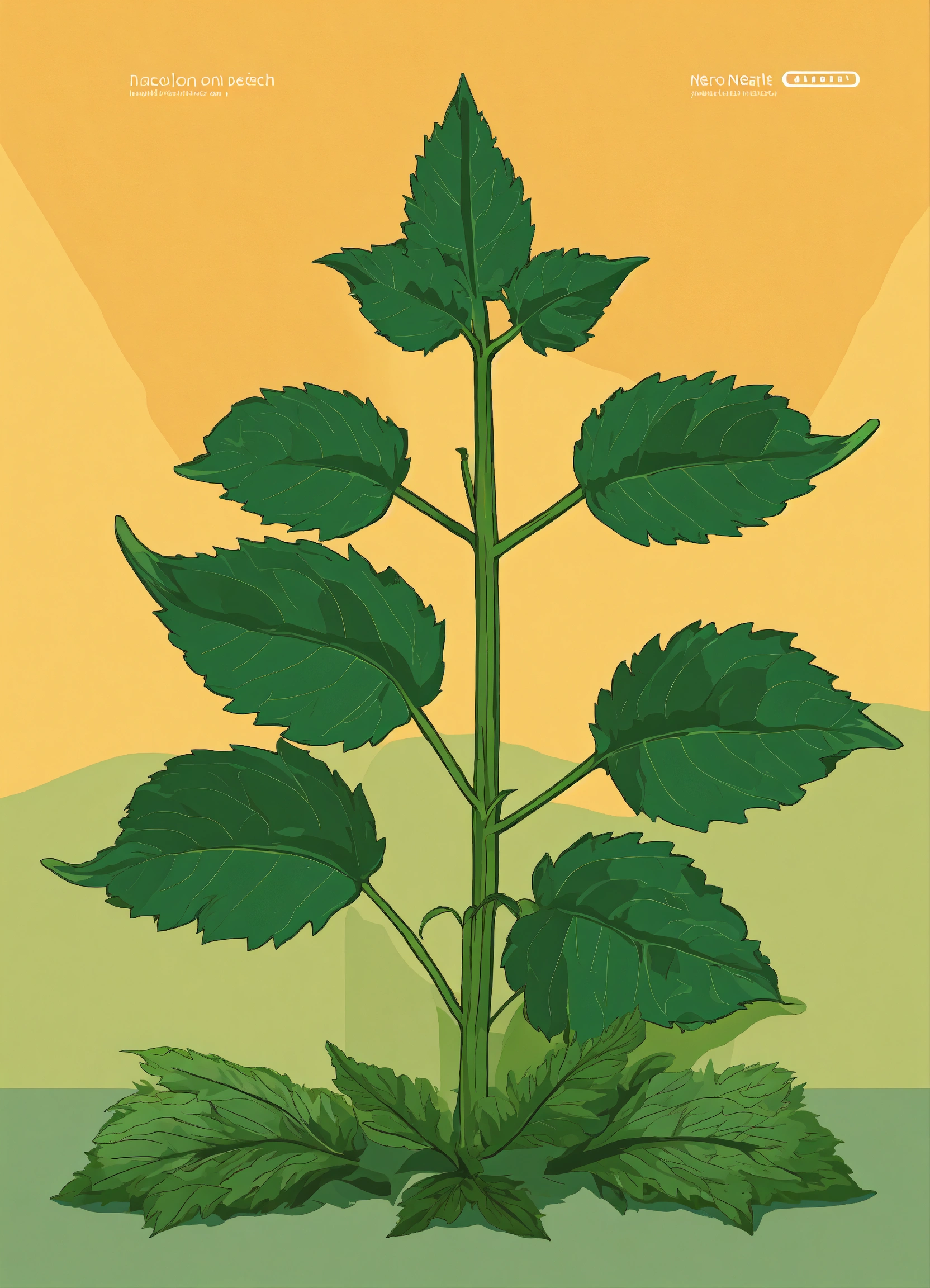 Lexica - Simple nettle plant with six leaves vector icon