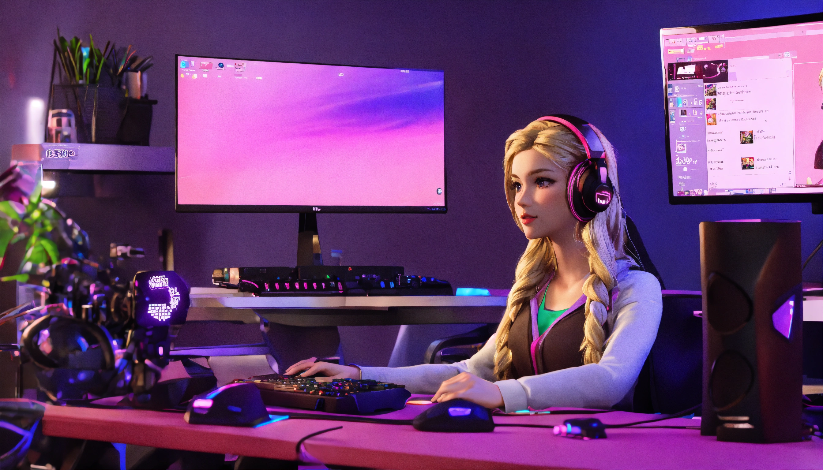 Lexica - Cute blonde European woman, long hair, streamer, gamer ...
