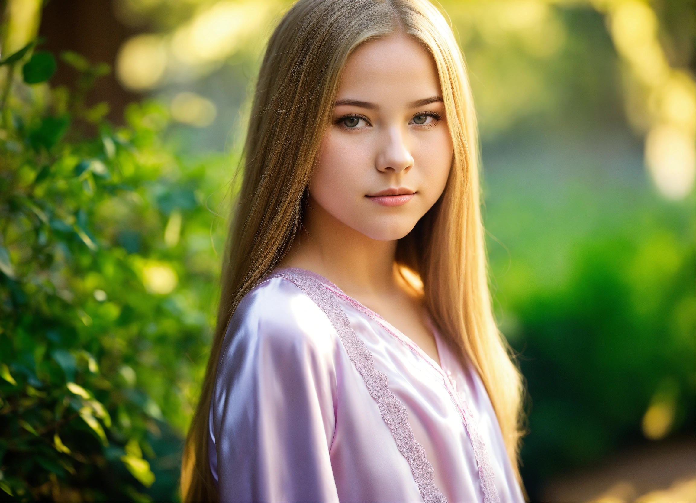 Lexica - Very pretty tween blonde girl, straight hair, centre parting ...