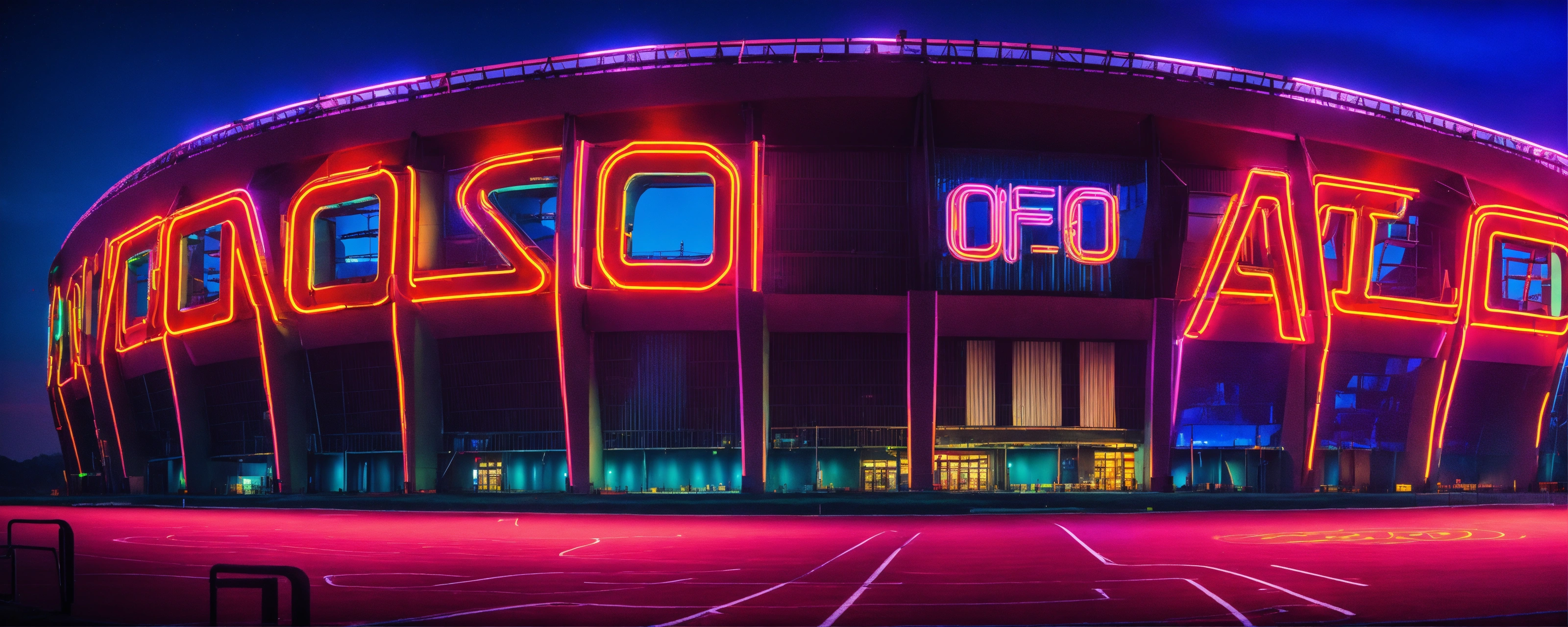 Lexica Stadium name WOFO I neon 4k 8k
