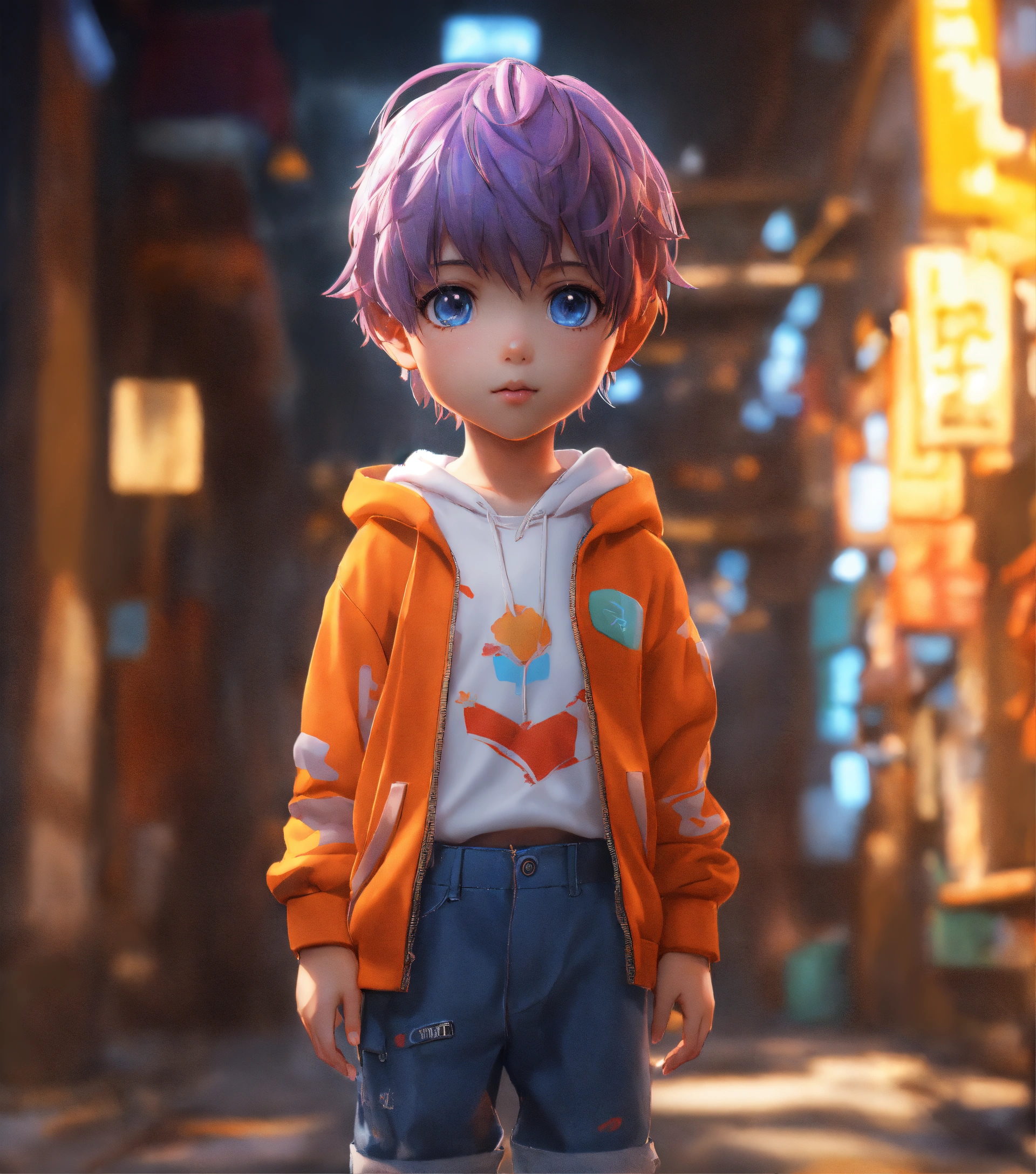 Lexica - 4d photographic image of full body image of a cute little anime  boy realistic, vivid colors octane render trending on artstation, artistic  p...