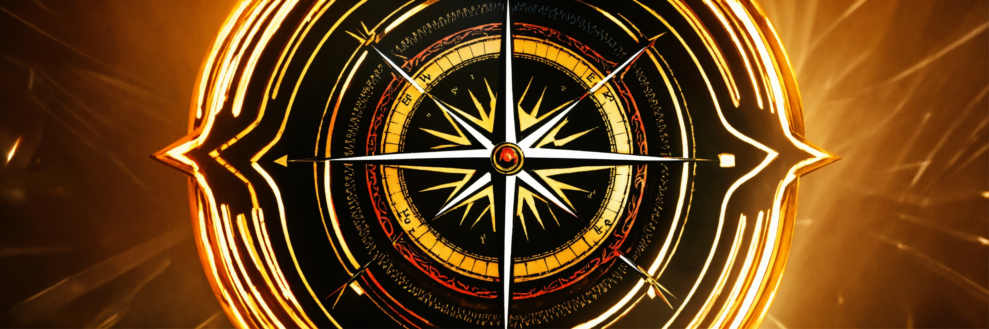 Lexica - A stylized compass with rays of light spreading outwards