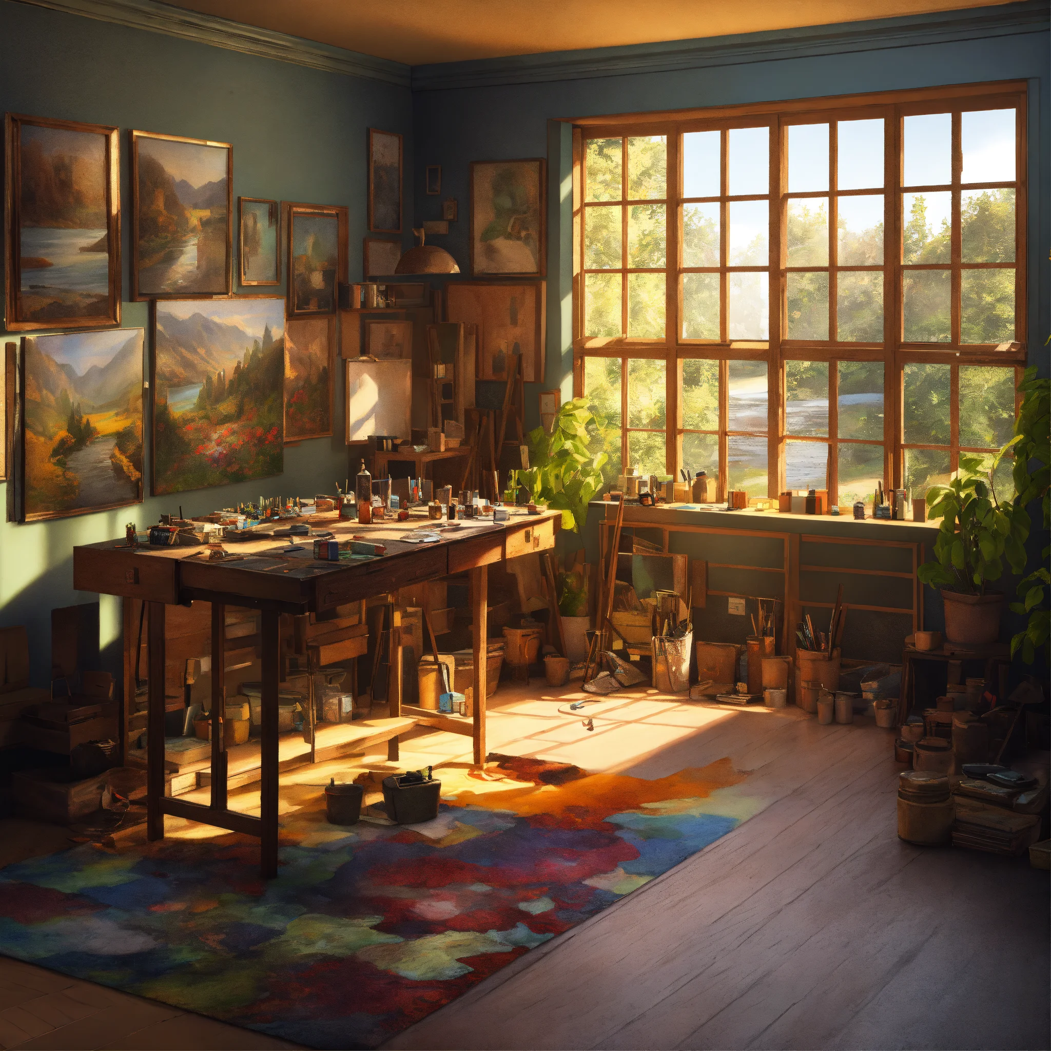 Lexica - Cube cutout of an isometric oil painters studio, 3d art ...