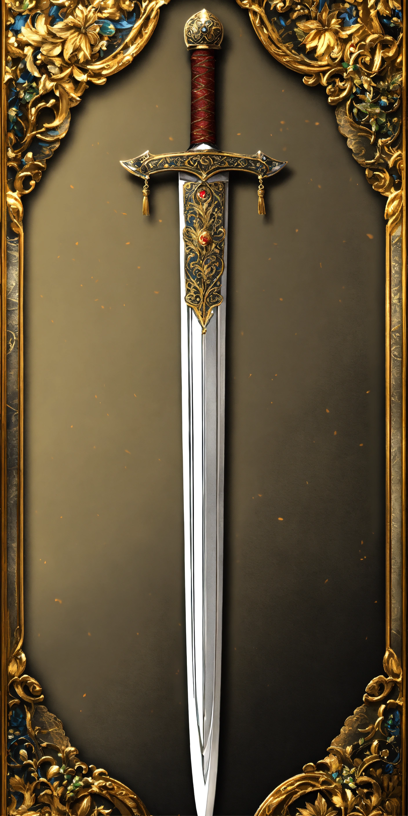 Lexica - Richly decorated long sword, ultra realistic, very detailled