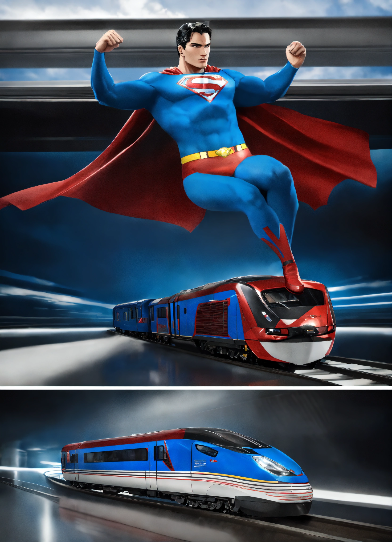 Lexica - Design a high-speed and powerful train inspired by Superman ...