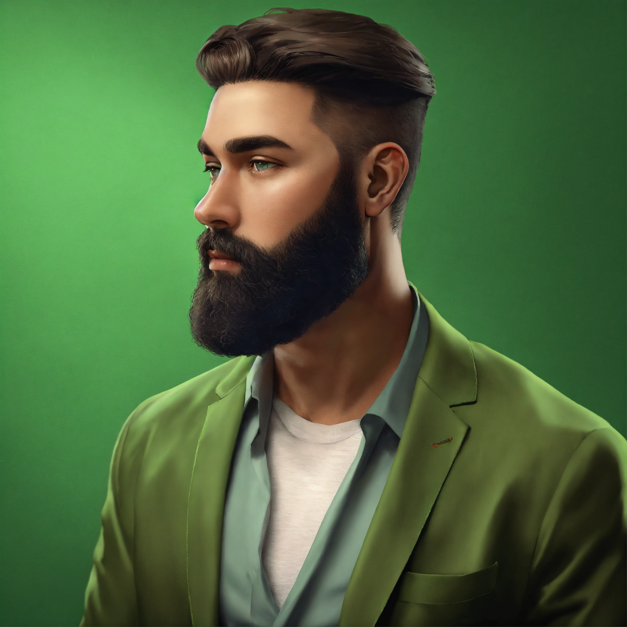 Lexica - Nice man realistic man on a solid green background