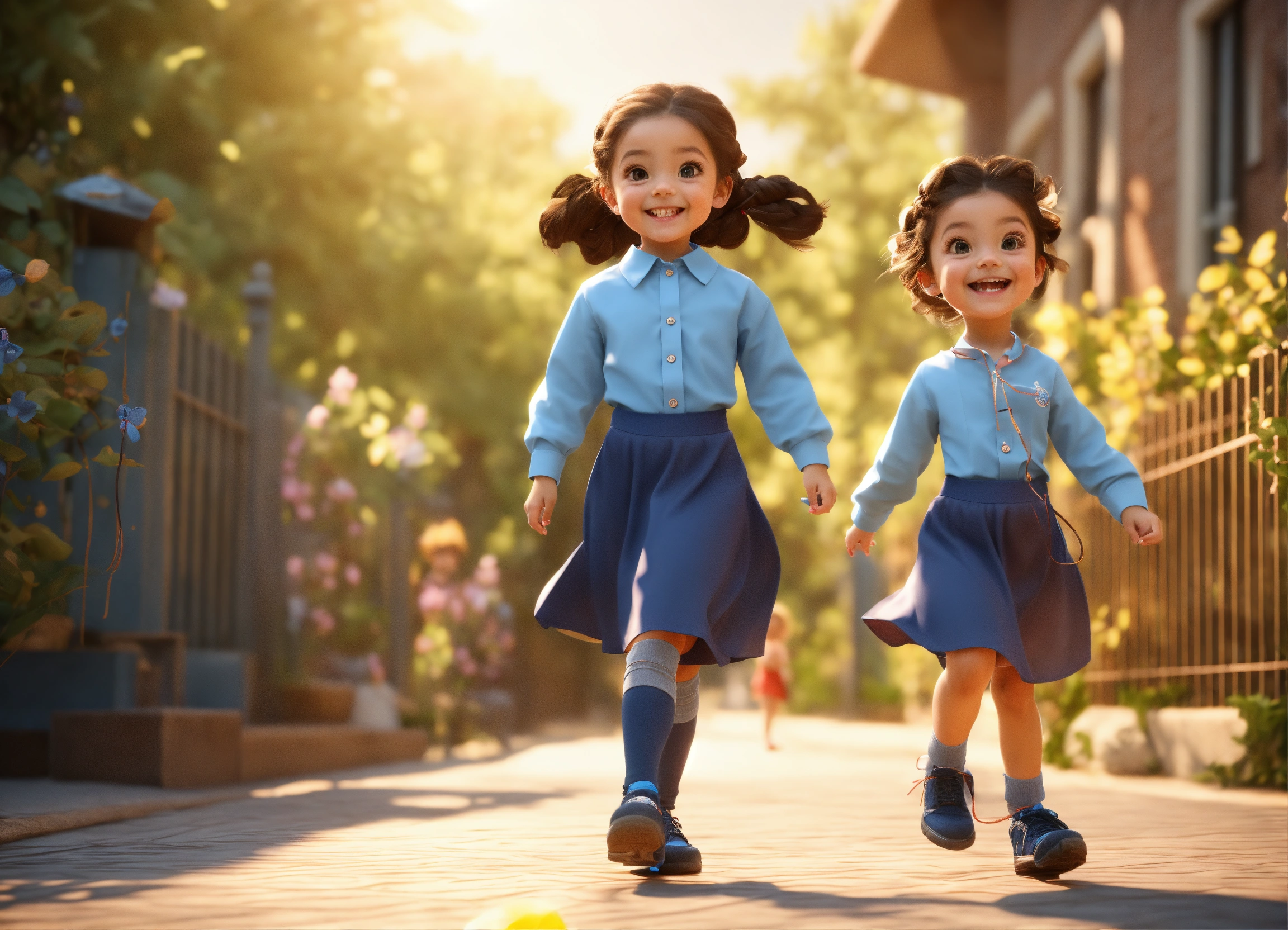Lexica - Cute girls 5 years old, wearing a light blue button down shirt ...