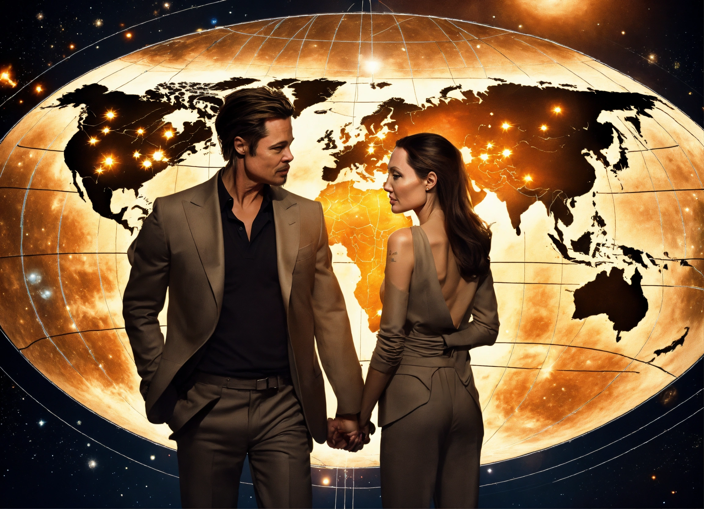 Lexica - Angelina Jolie and Brad Pitt visualizing the concept of an ...