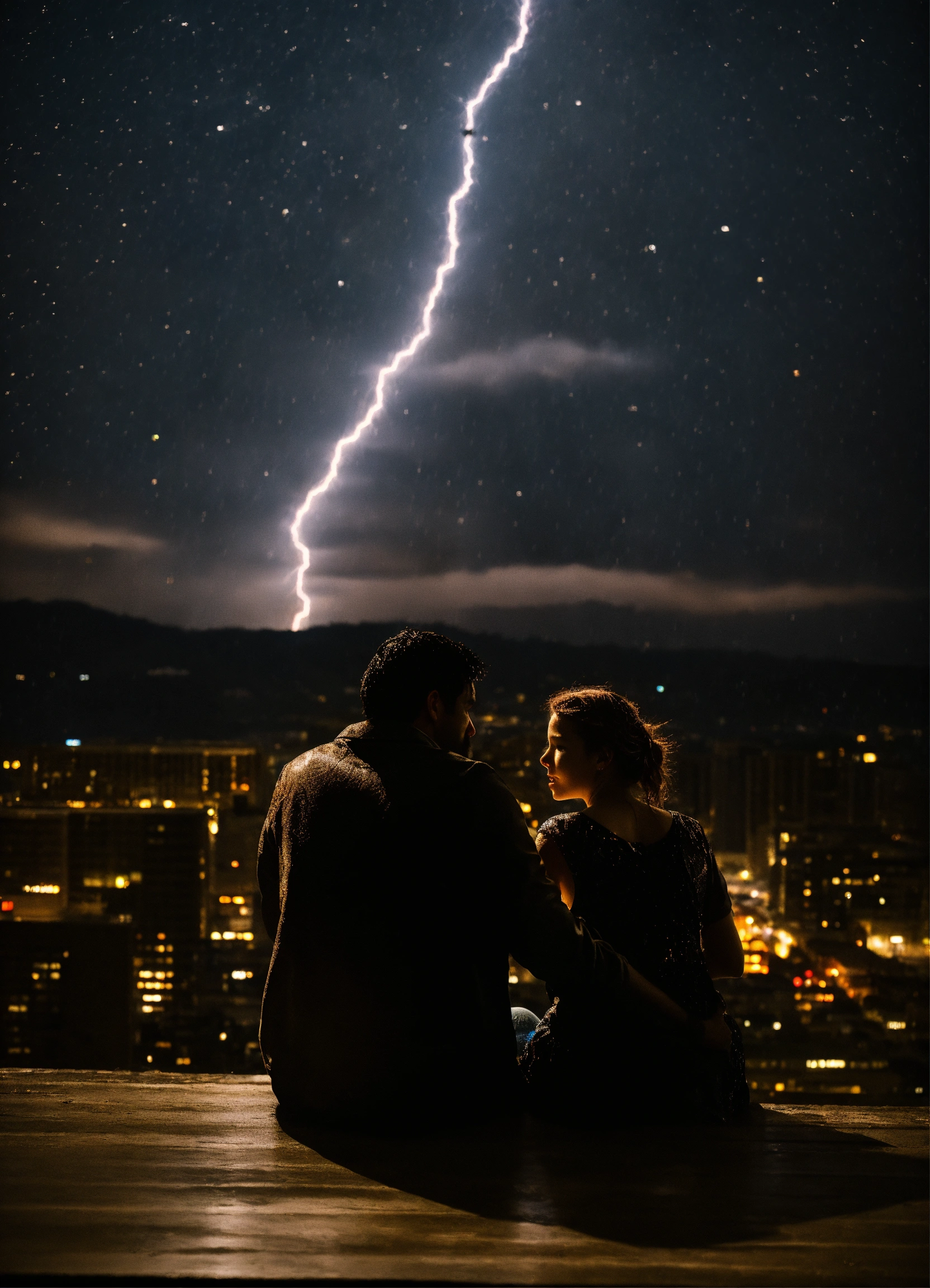Lexica - Two strangers, a man and woman, sitting away from each other ...