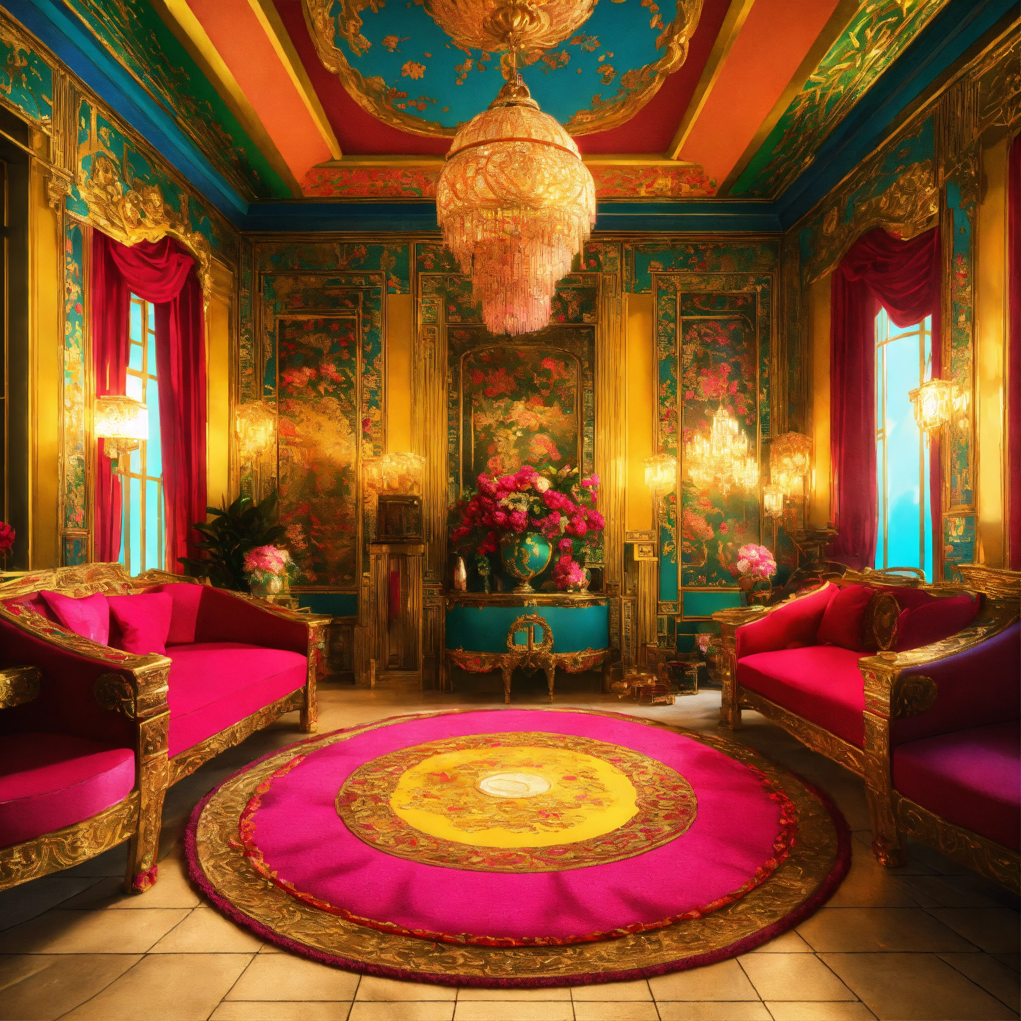 Lexica - Futuristic beautiful Chinese palace interior sitting room ...