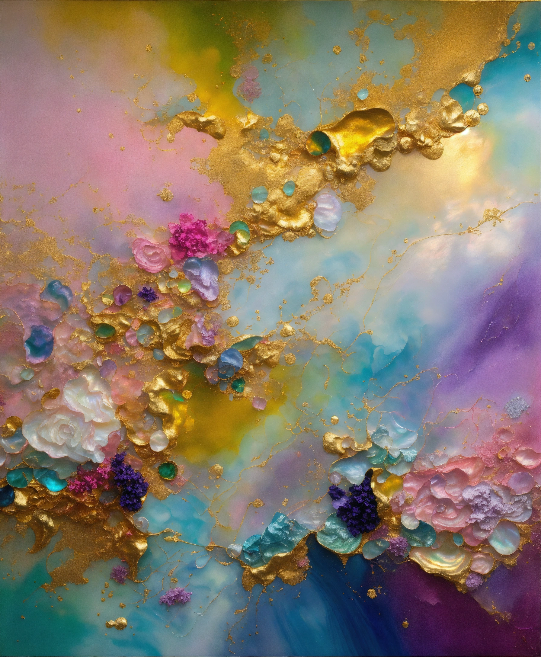 Lexica - Colorful abstract painting oil and water complex complicated ...