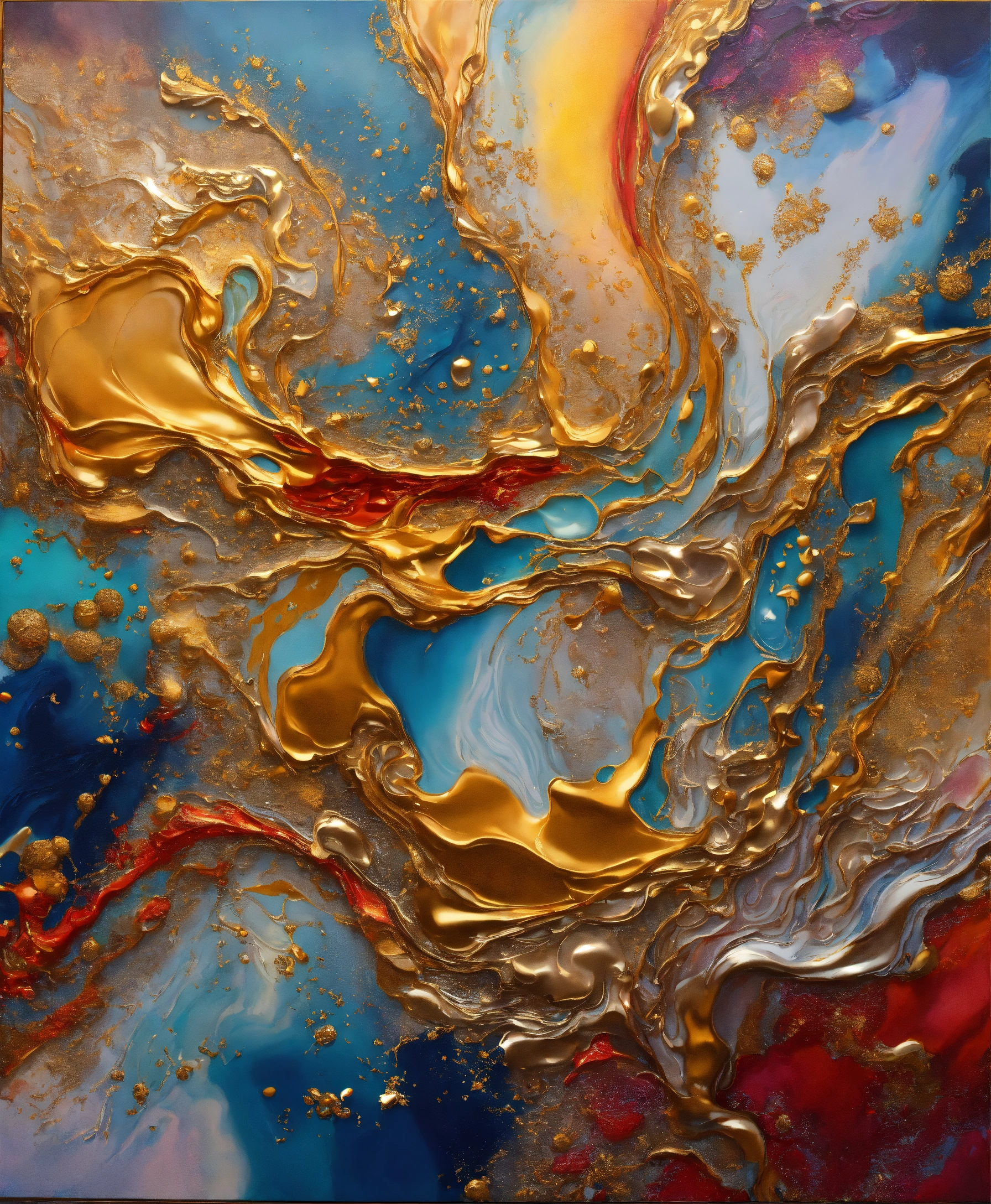 Lexica - Colorful abstract painting oil and water complex complicated ...