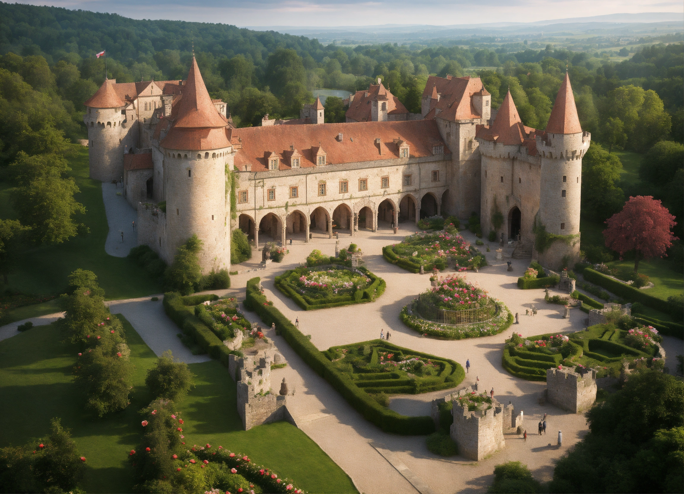Lexica - Ultra realistic, photorealistic, bird's eye view of a small ...
