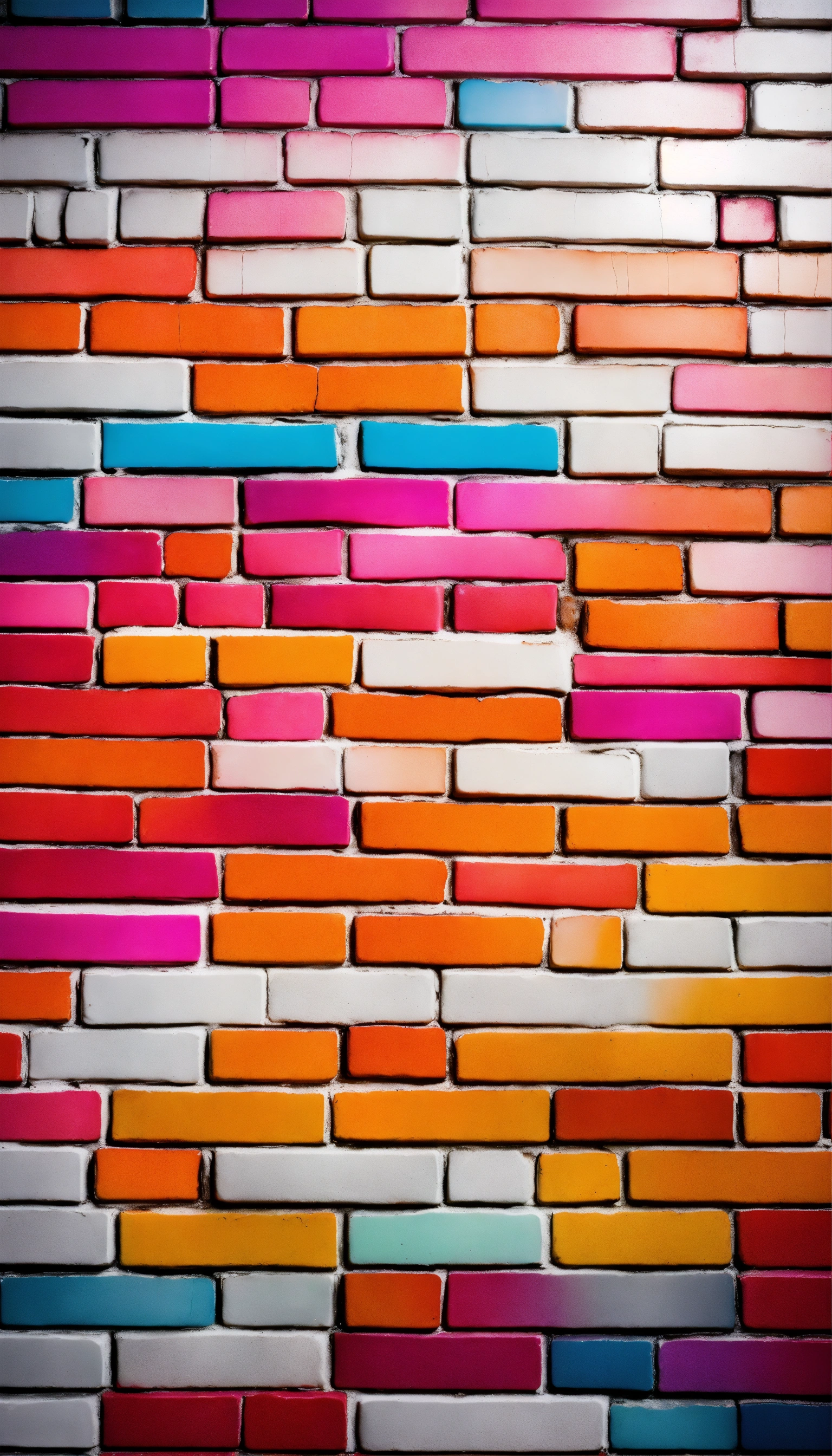 Lexica White bricks wall texture, vibrant, Colorful gradient splash