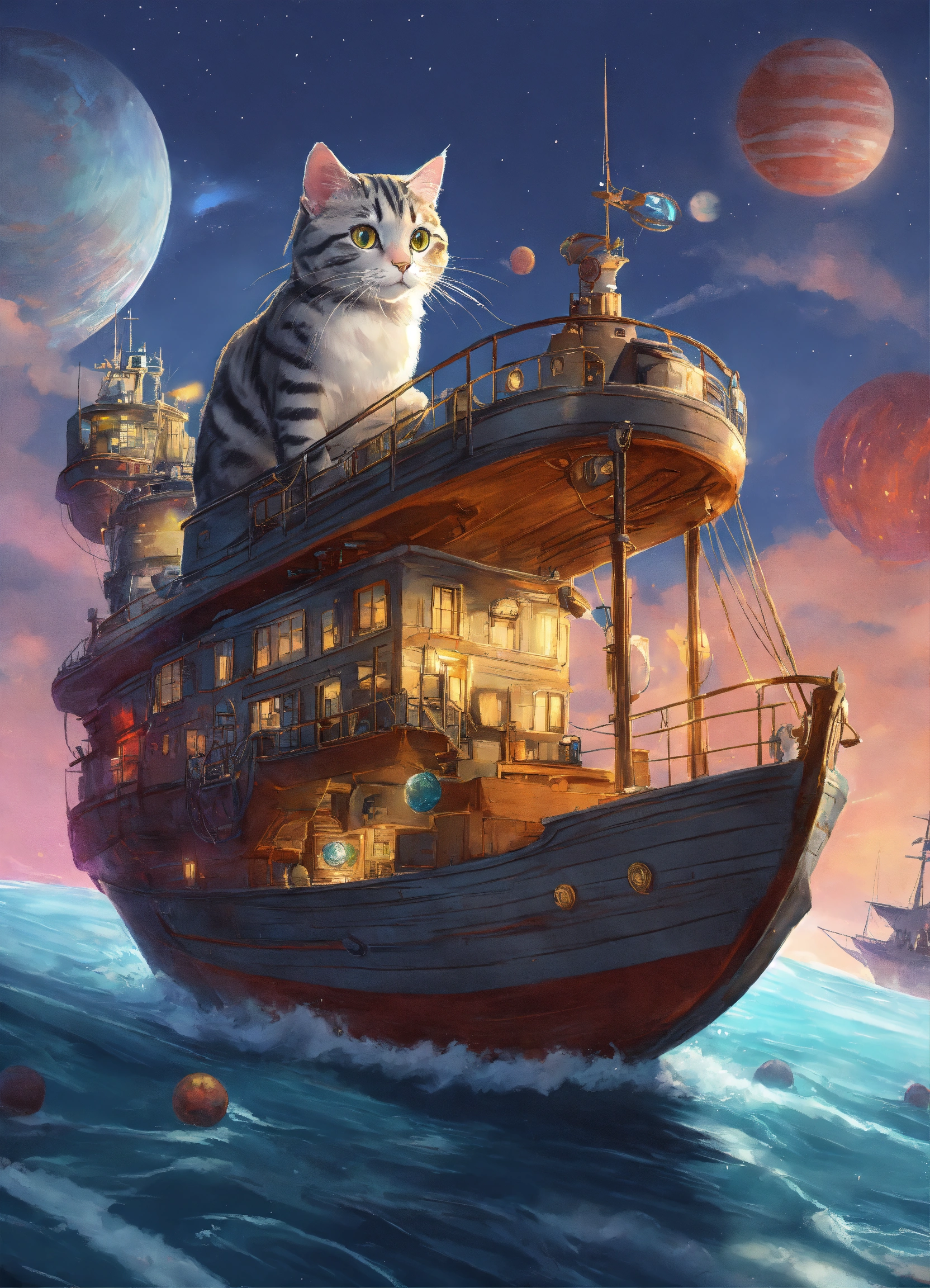 Lexica - An anthropomorphic grey tabby cat piloting an interdimensional ...