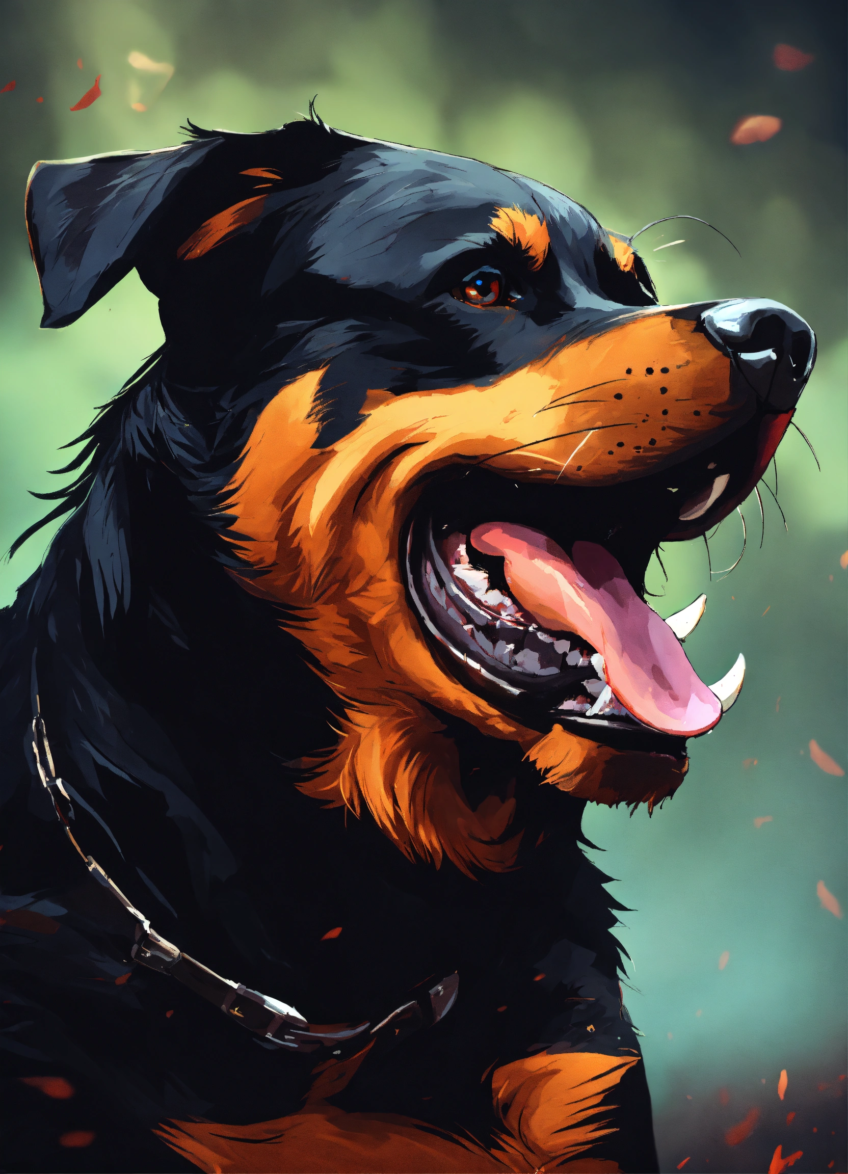 Lexica - Cool Rottweiller growling art style 8k trending on artstation