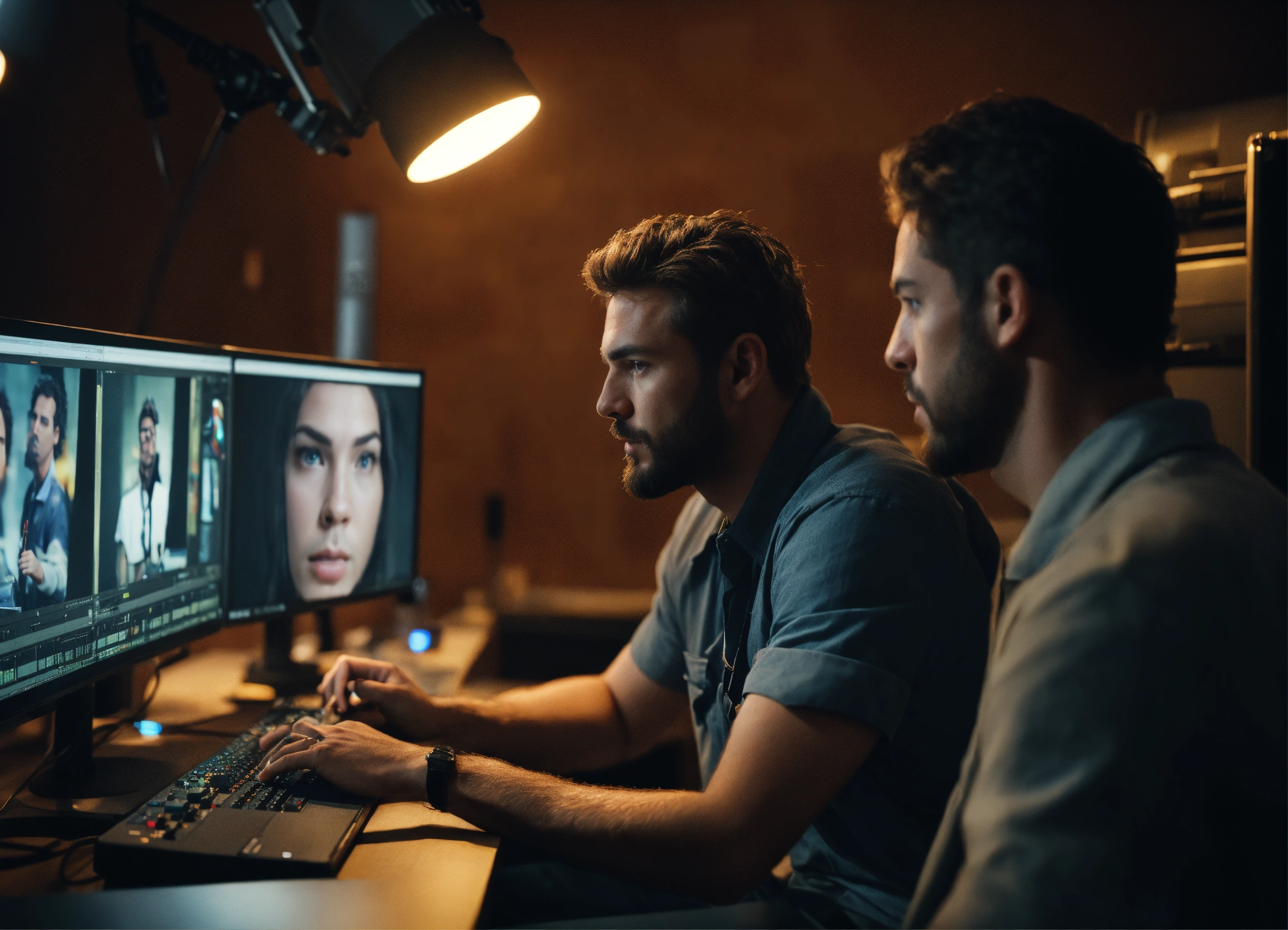 Lexica - Film studio. two different people an editor and a director are ...