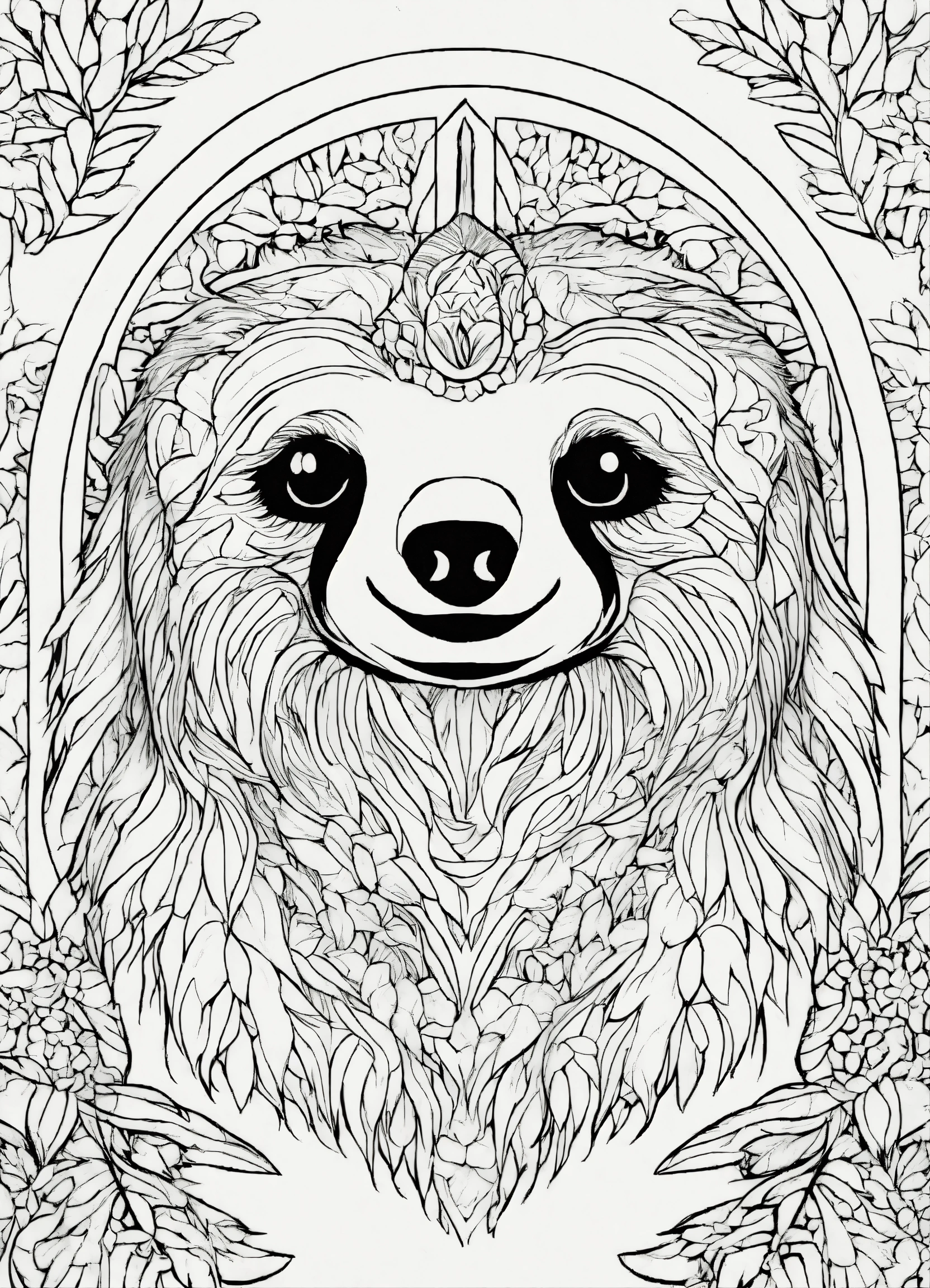 Lexica - Extremely simple image. Mystical Sloth. black and white ...