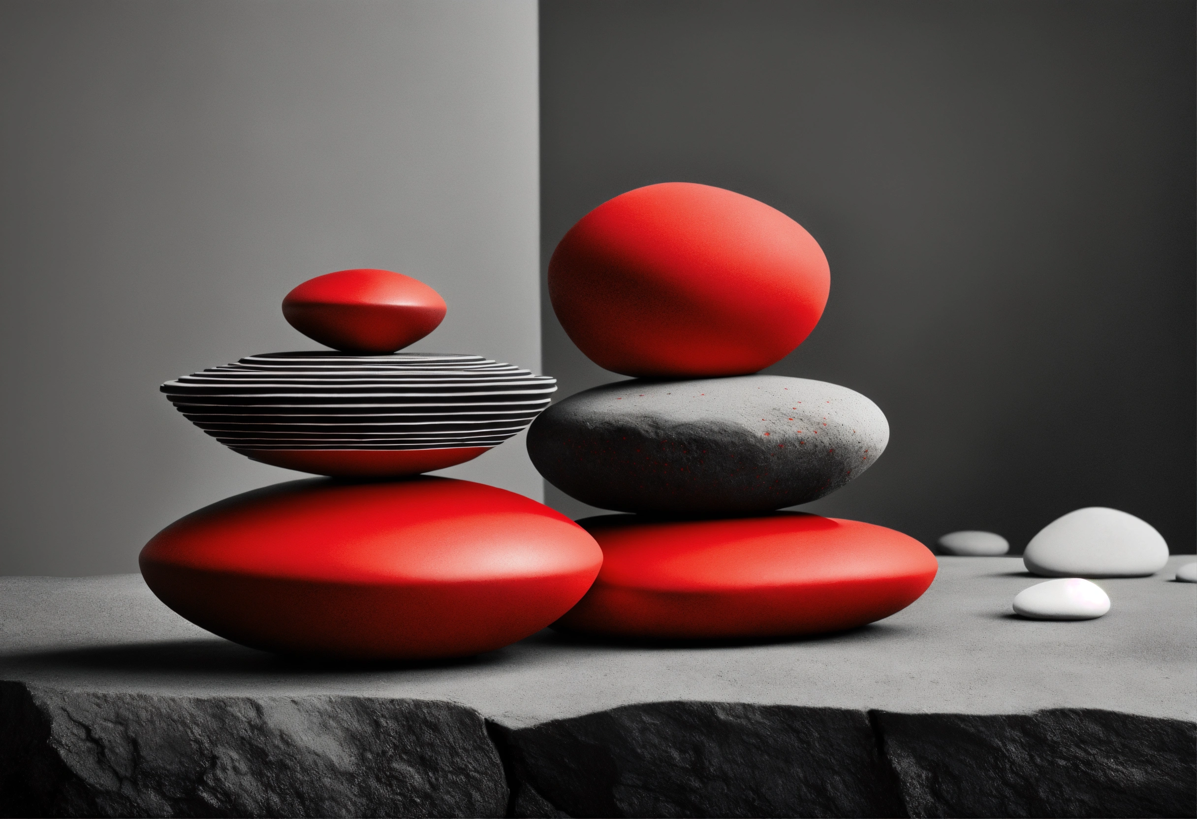 Lexica - Stack of rocks, minimalist lines and shapes, Monochrome with ...
