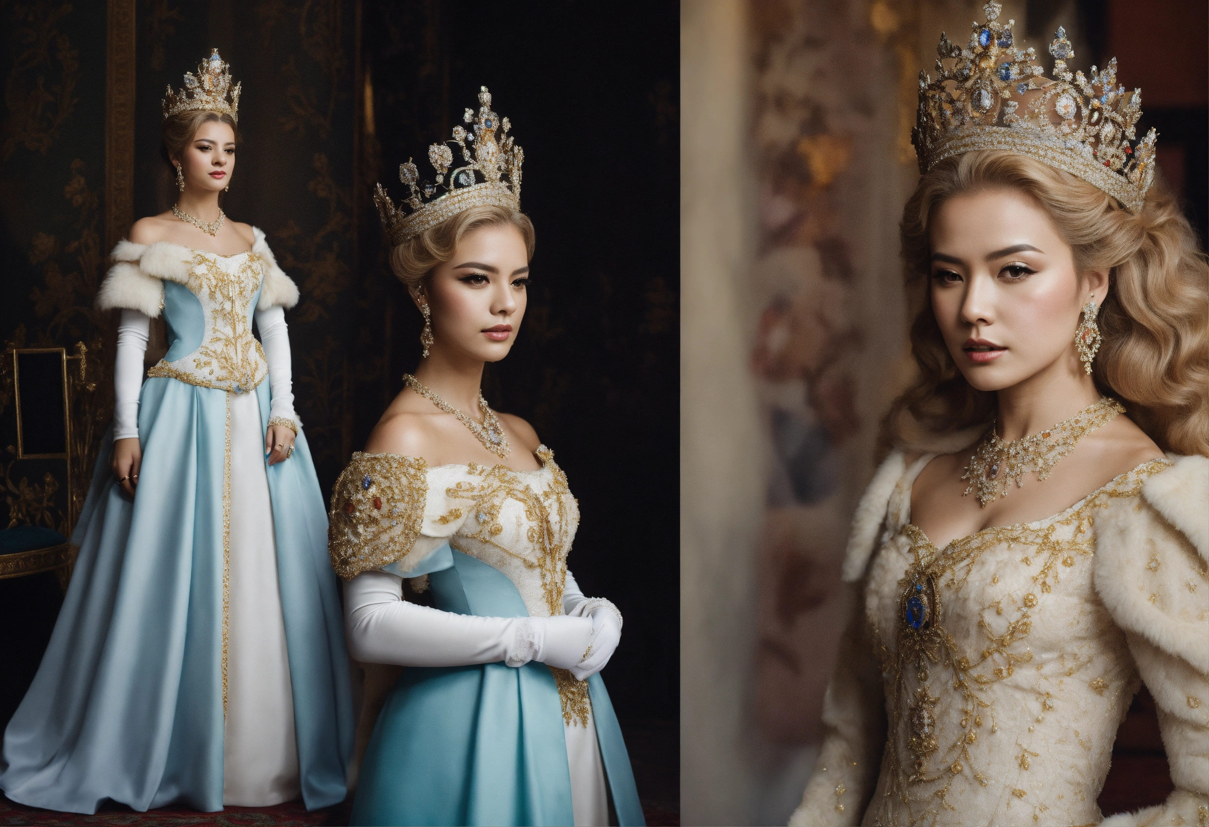 Lexica - Take photos of different queens in reference style,White skin ...