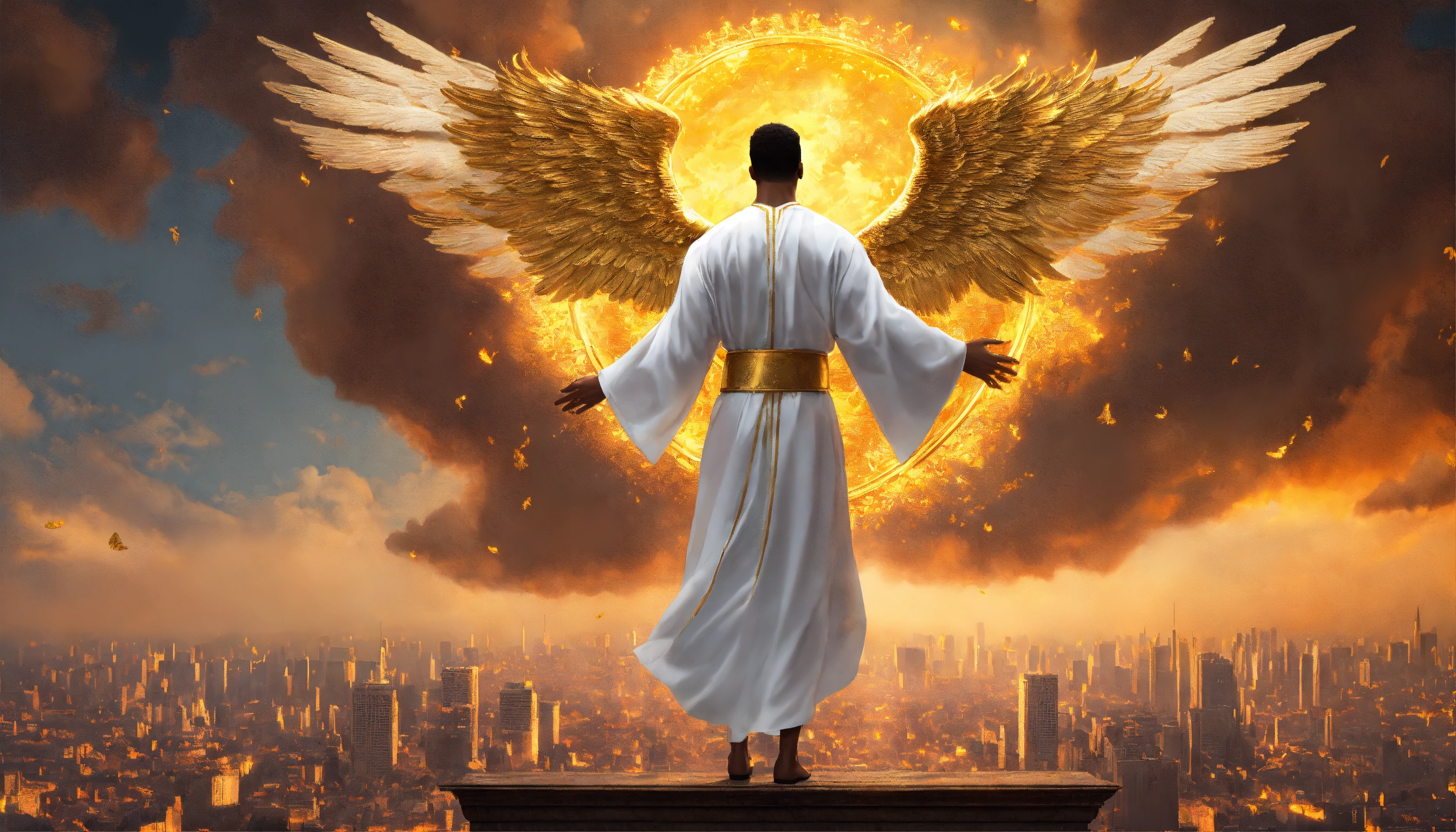 Lexica - Illustrate a view of a handsome black man wearing a long ...