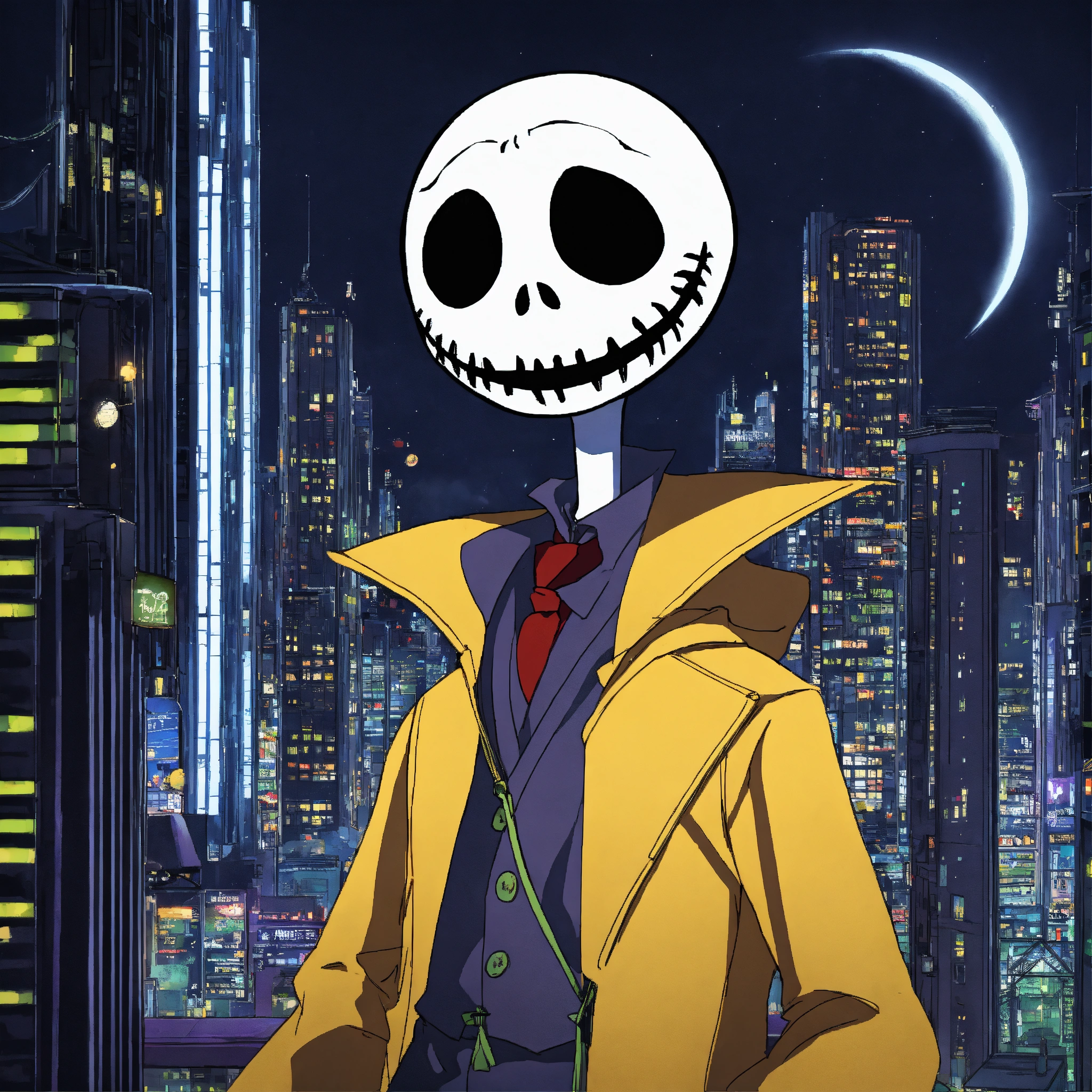 Lexica - Nightmare Before Christmas Anime Style But In A Futuristic City