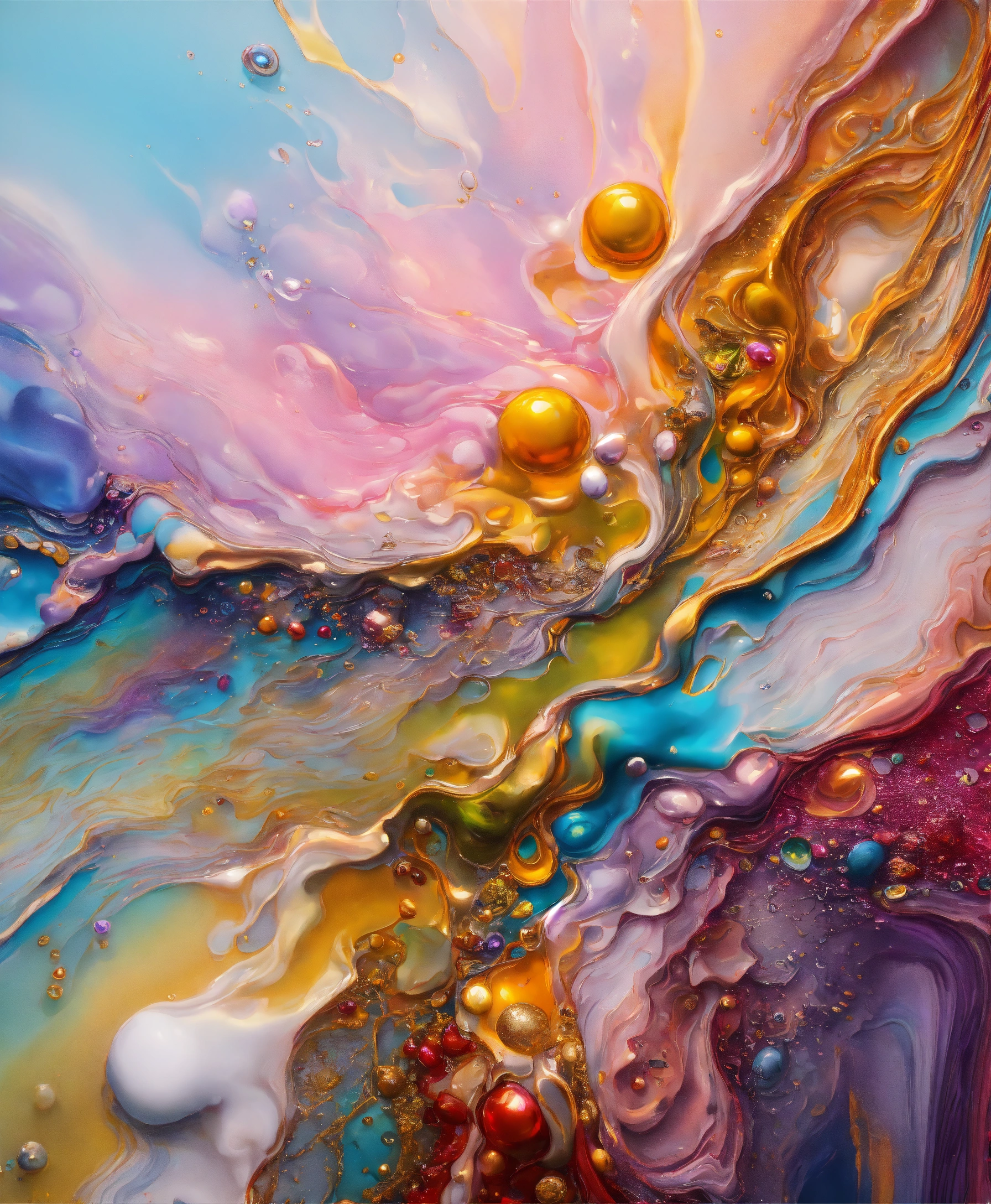 Lexica - Colorful abstract painting oil and water complex complicated ...