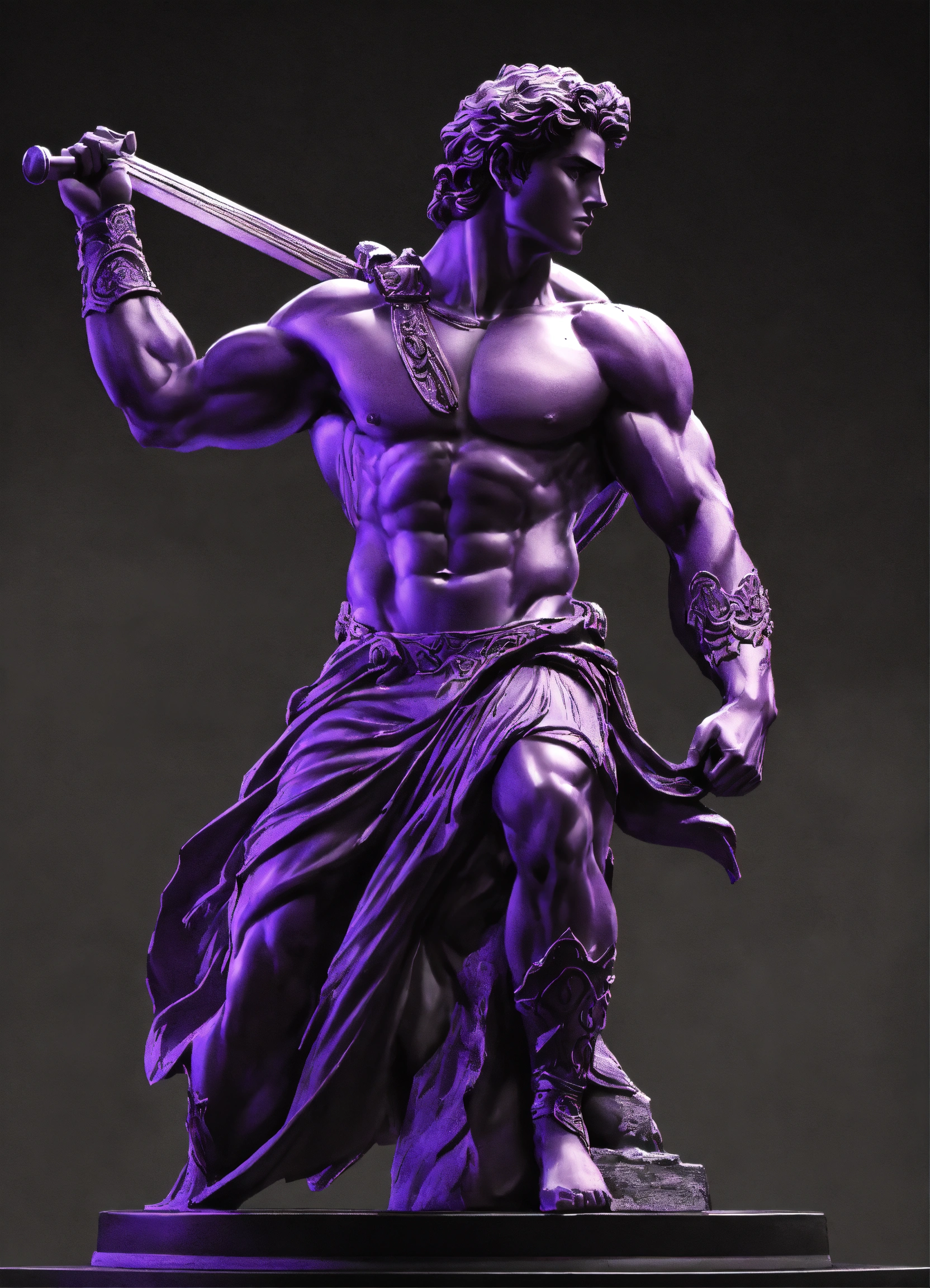 Lexica - A Statue from a muscular Greek god Statue with a wavey middel ...