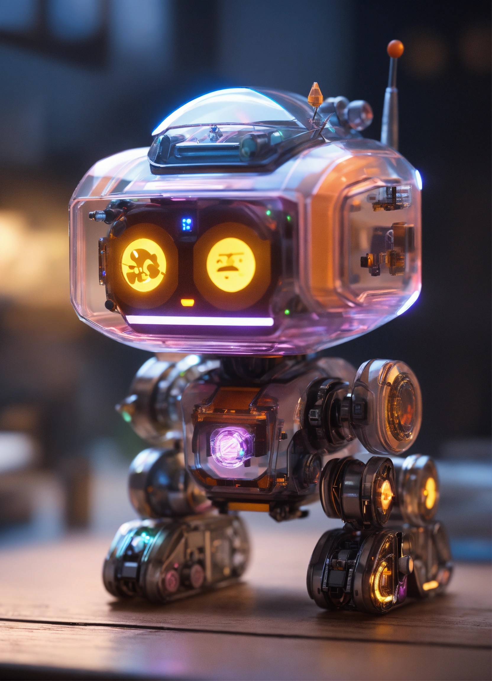 Lexica - Cute aesthetic, a (tiny cute translucent polycarbonate robot ...