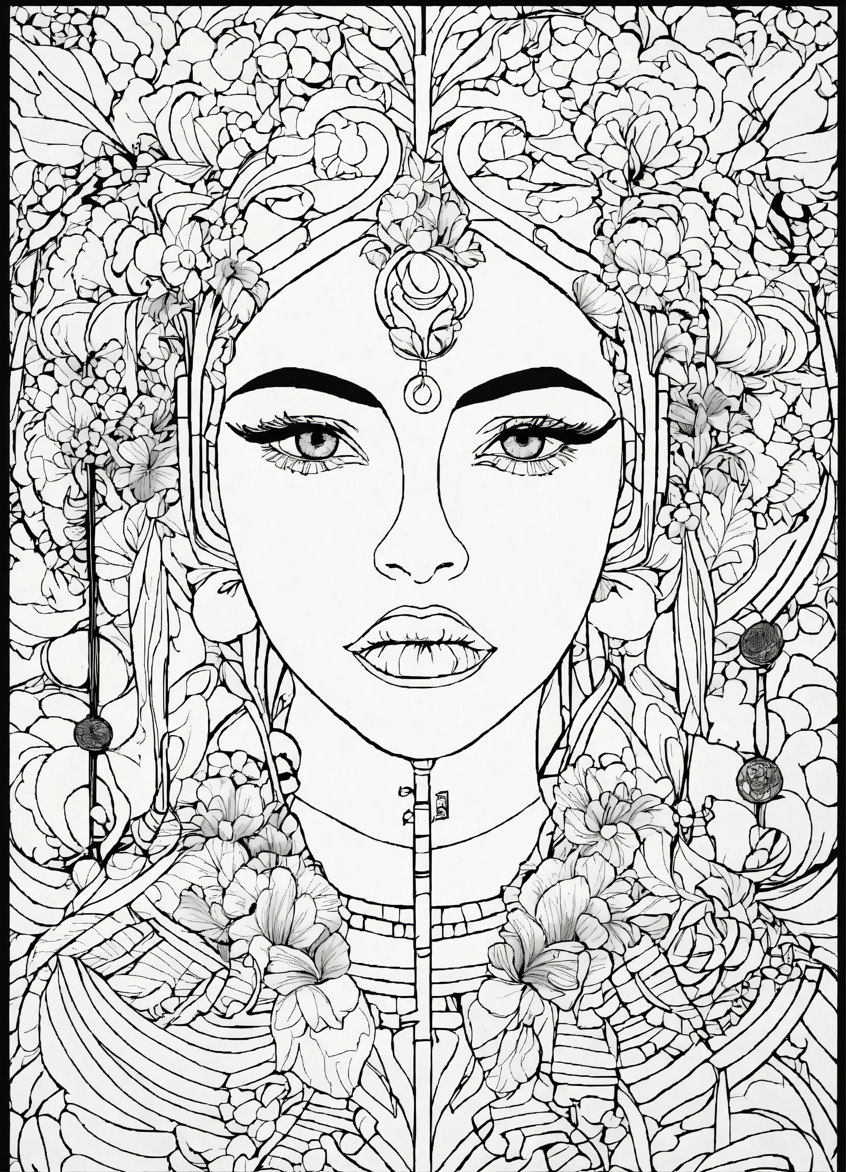 Lexica - Coloring page for adults, bold lines, dark lines, Family-Style ...