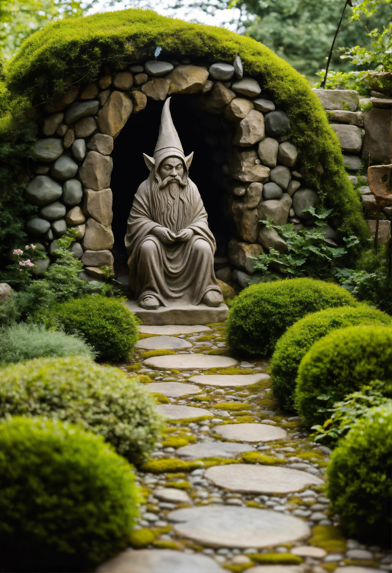 Lexica - An ancient spiritual hooded gnome inspired stone pathway rock ...