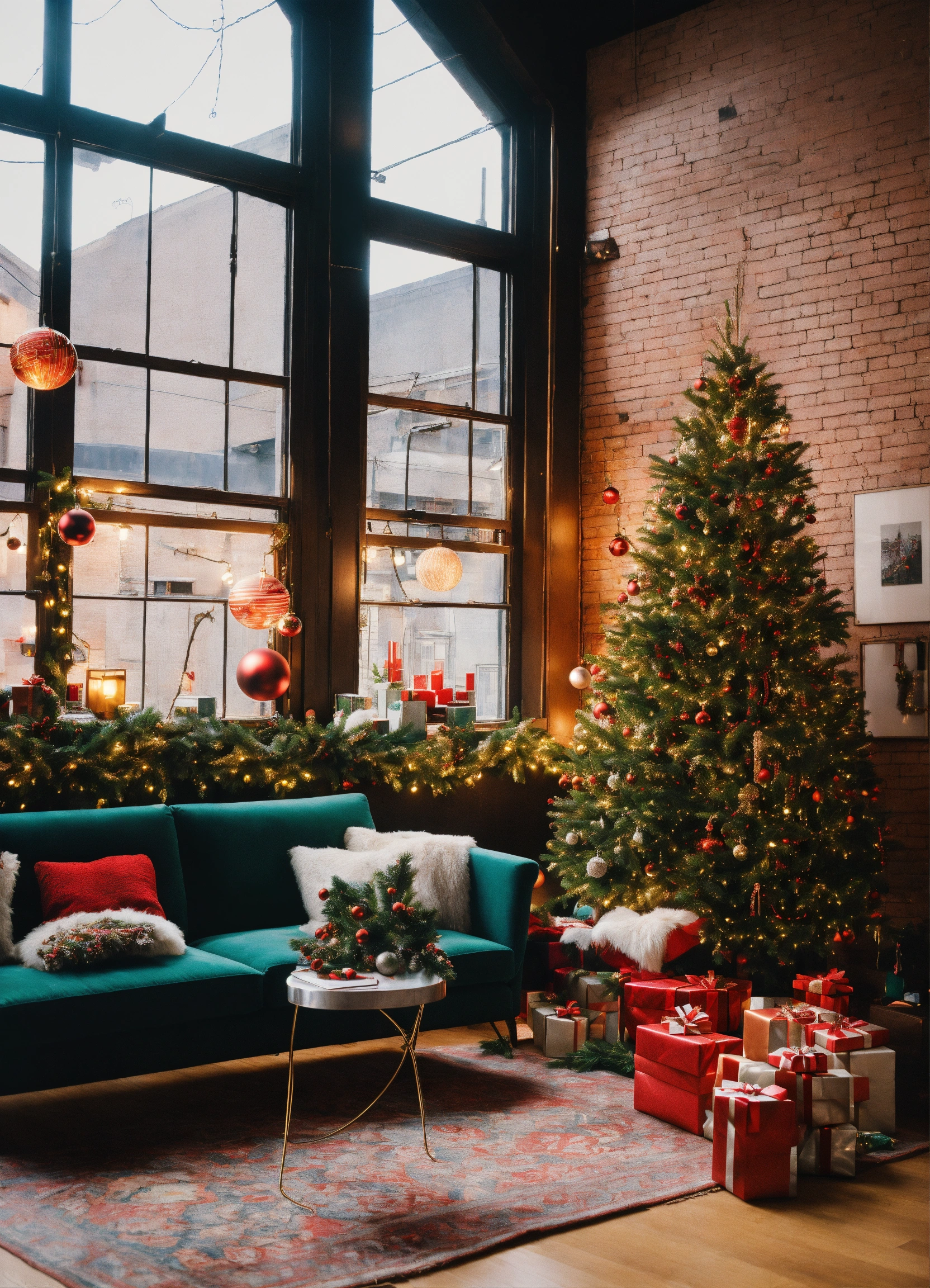 Lexica - 90s interior design, a city loft in christmas