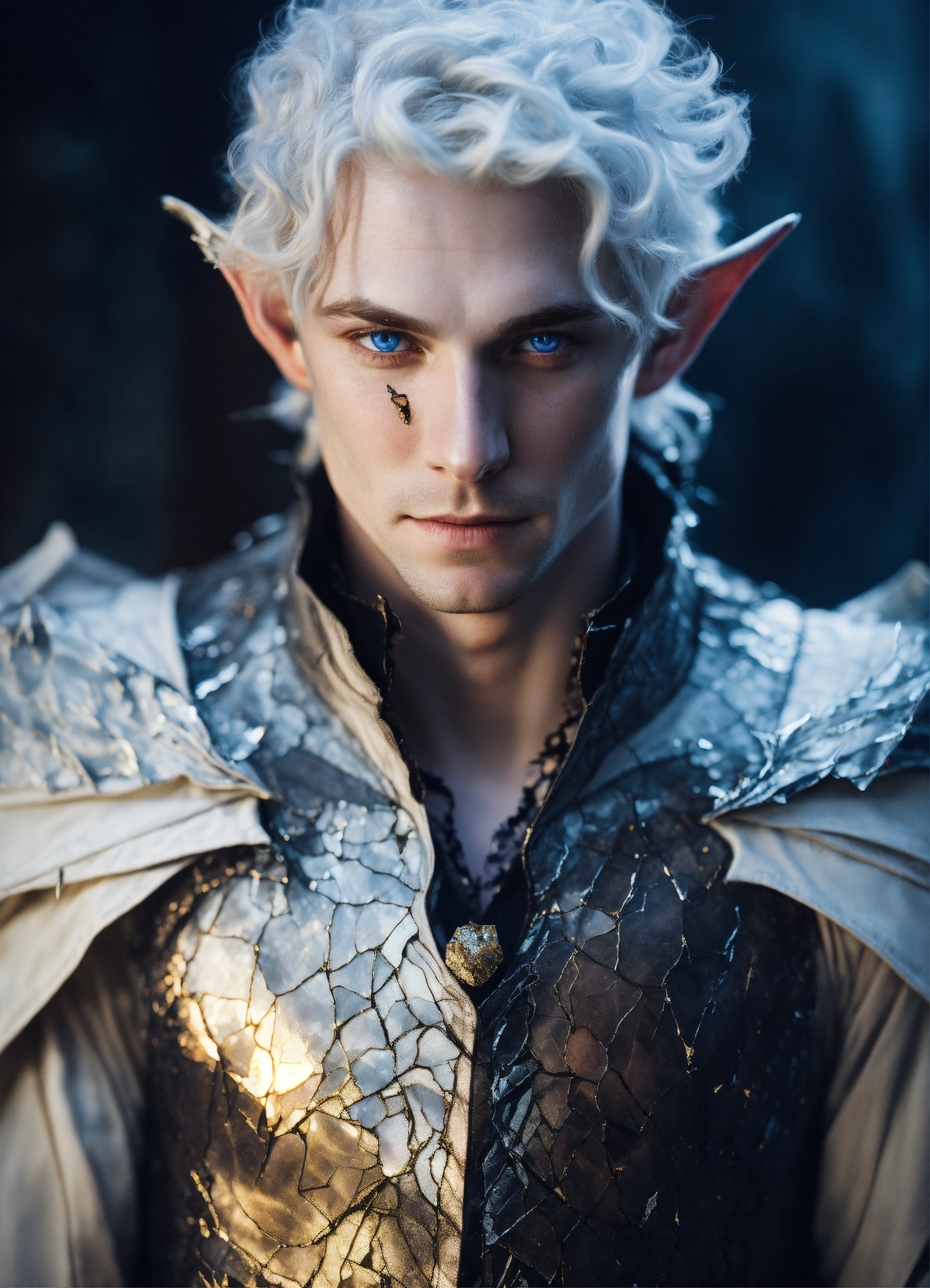 Lexica - Fantasy portrait of a sickly pale-skinned male elf sorcerer ...