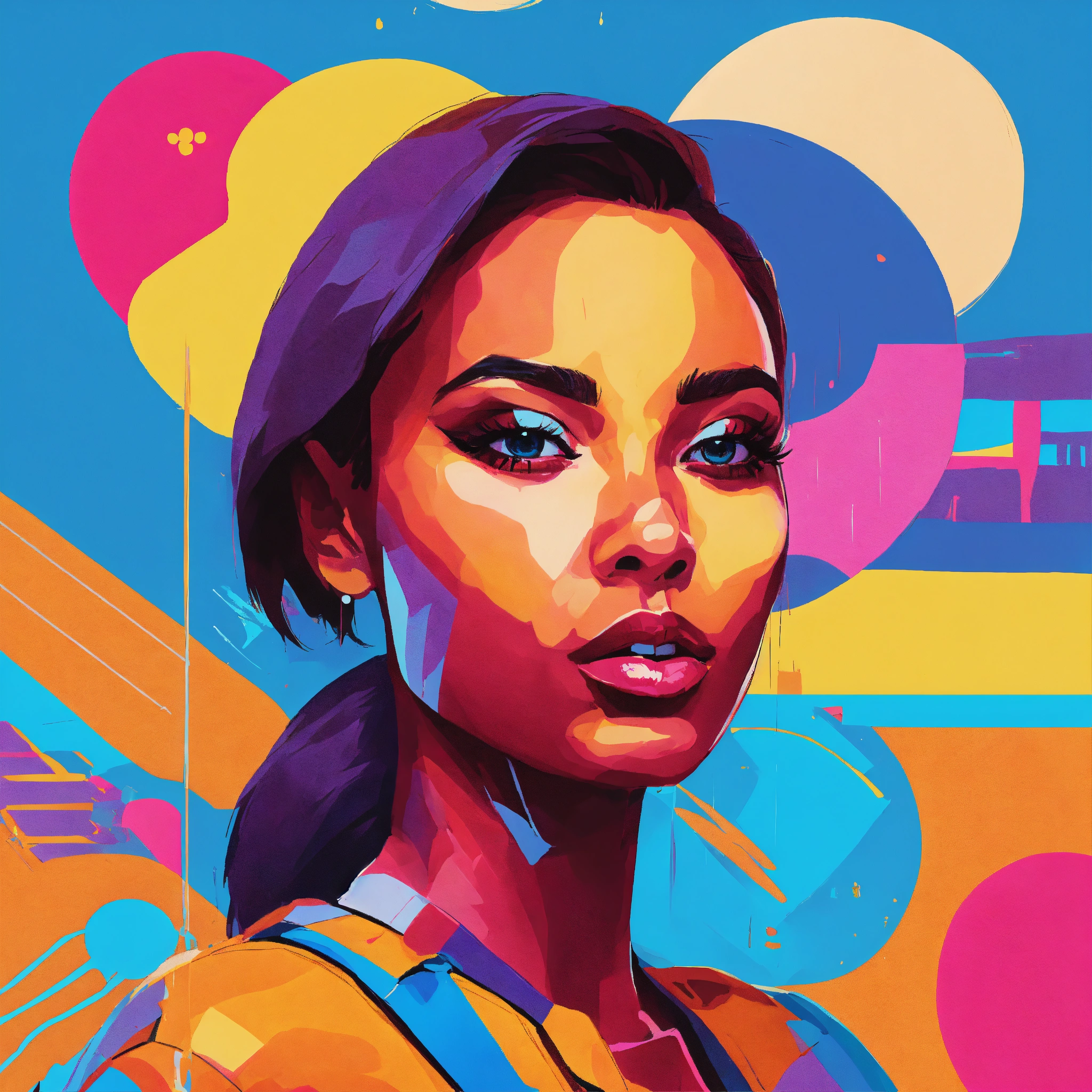 Lexica - Create a Pop Art image featuring a human-like character with ...