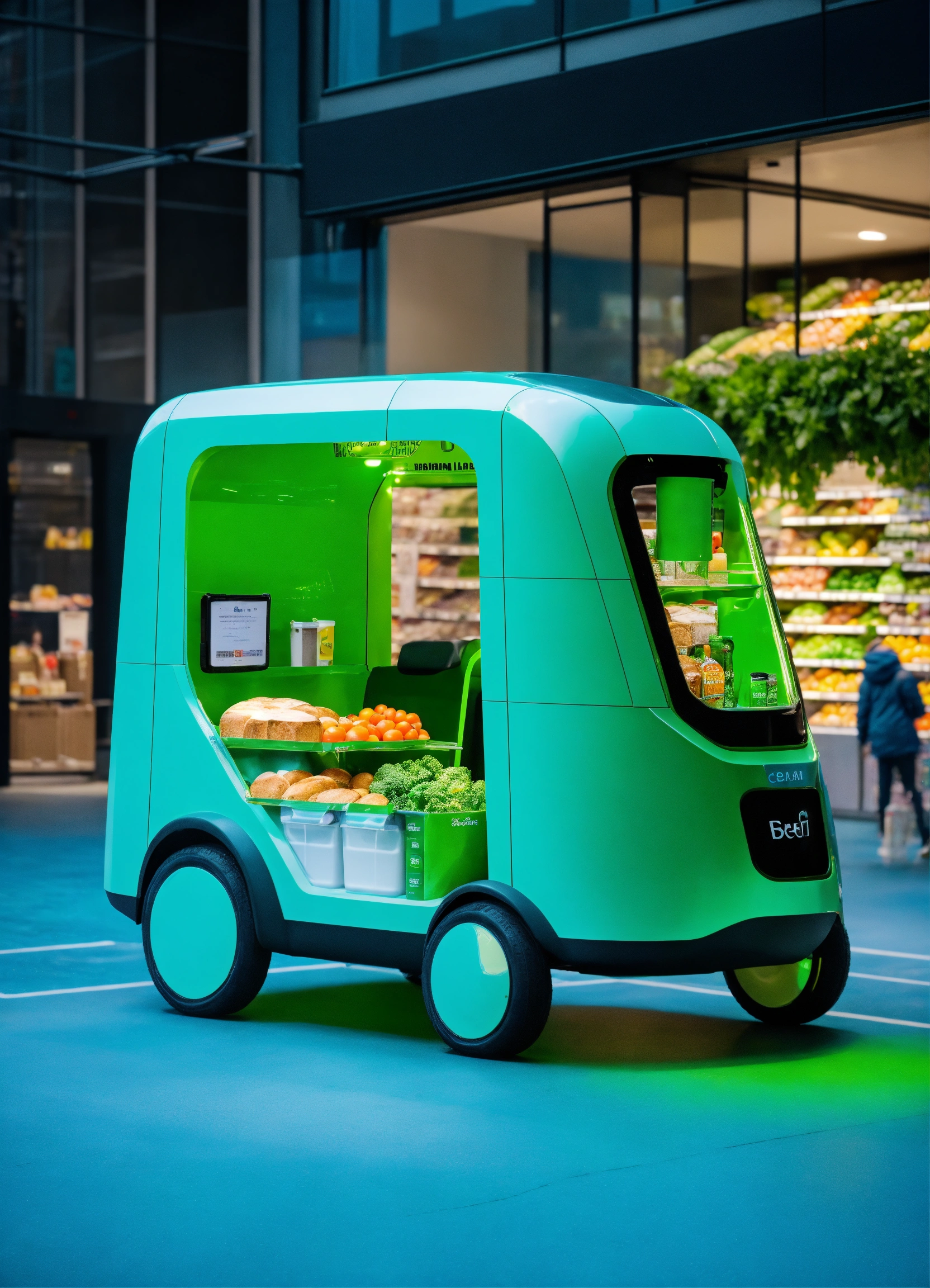 Lexica - Driverless Grocery Delivery Vehicle. Milk, Bread, Vegetables ...