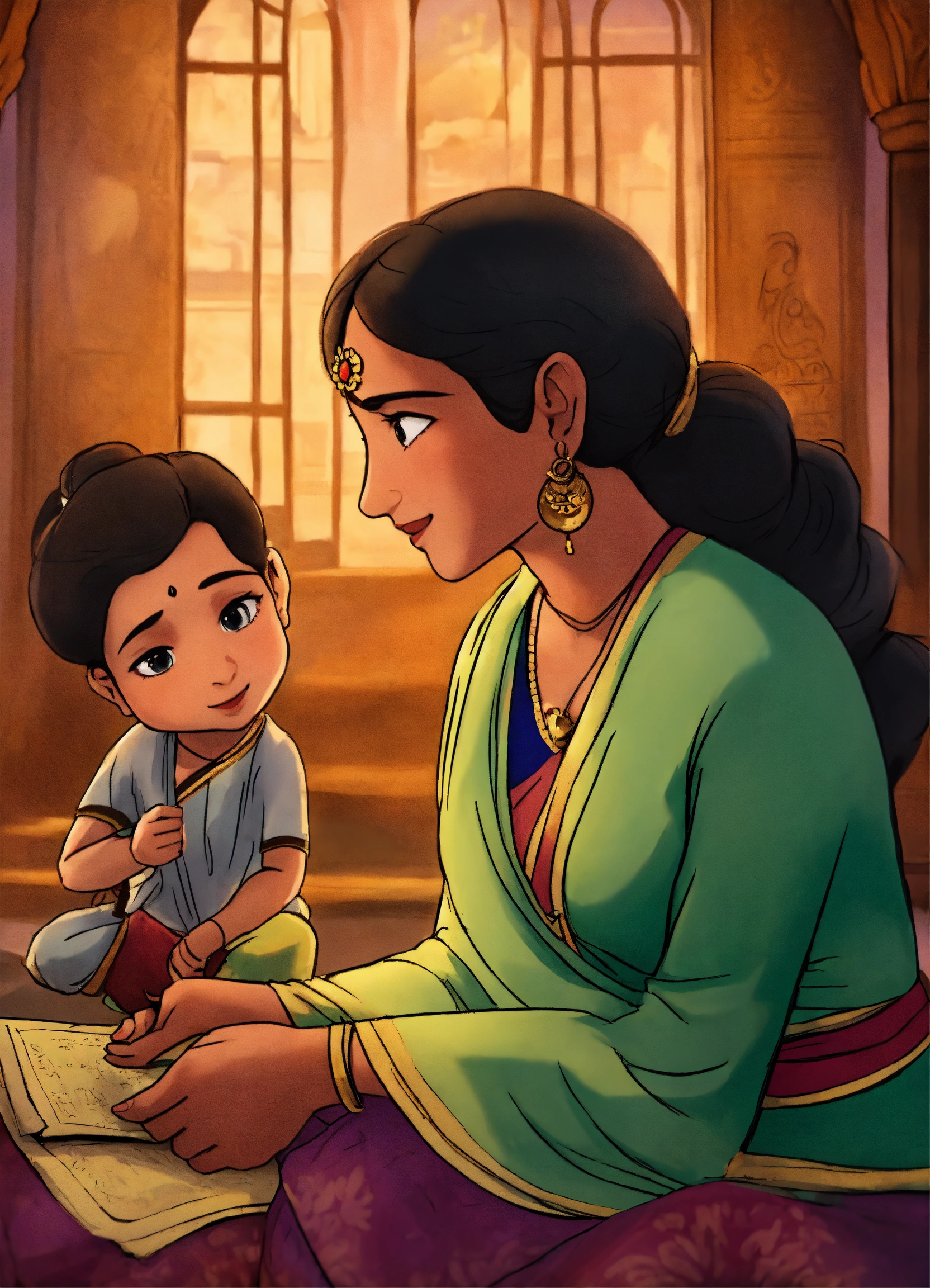 Lexica - An image shows the mysterious woman offering Raju a choice in ...