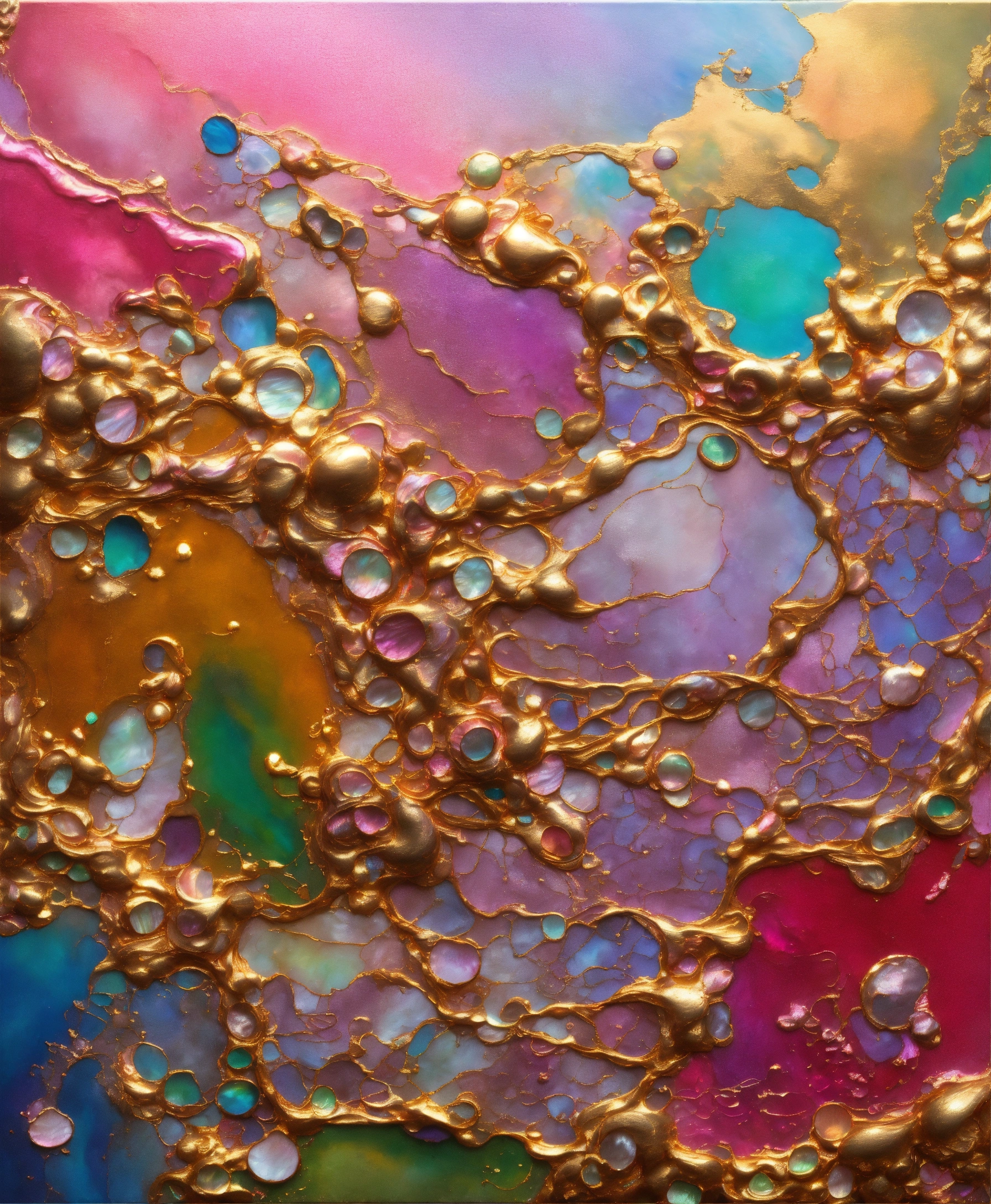 Lexica - Colorful abstract painting oil and water complex complicated ...