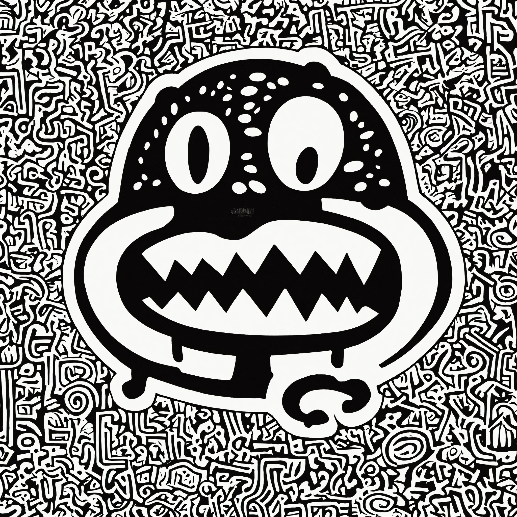 Lexica Keith Harring style Japanese Bape graffiti cartoon logo design of a logo Herman monster Nigo Boondock s inspired flat vector fashion compa