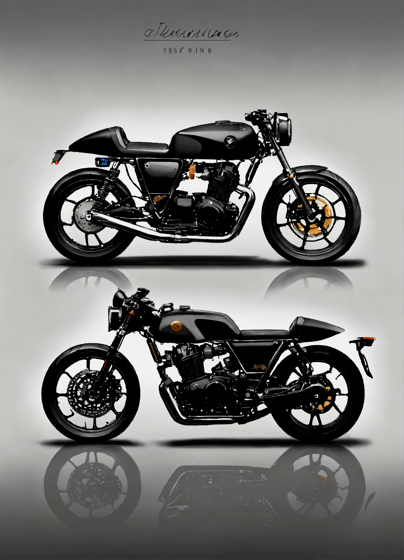 Lexica - Designing motorcycles, black colors, designing sheet, sketch ...
