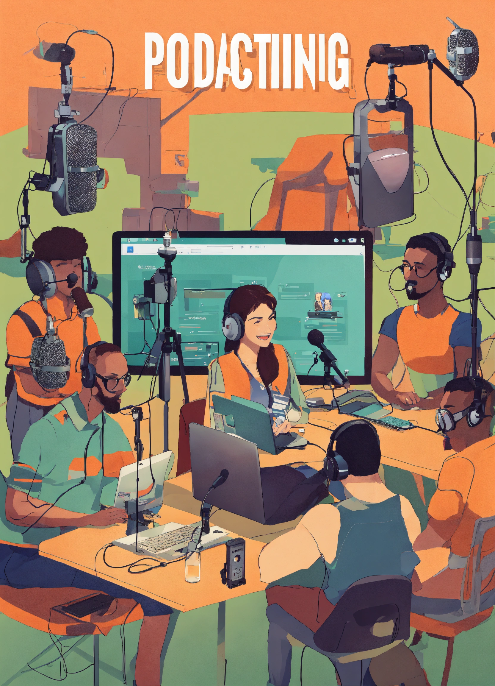 lexica-a-group-of-people-making-a-podcast-there-are-8-people-present