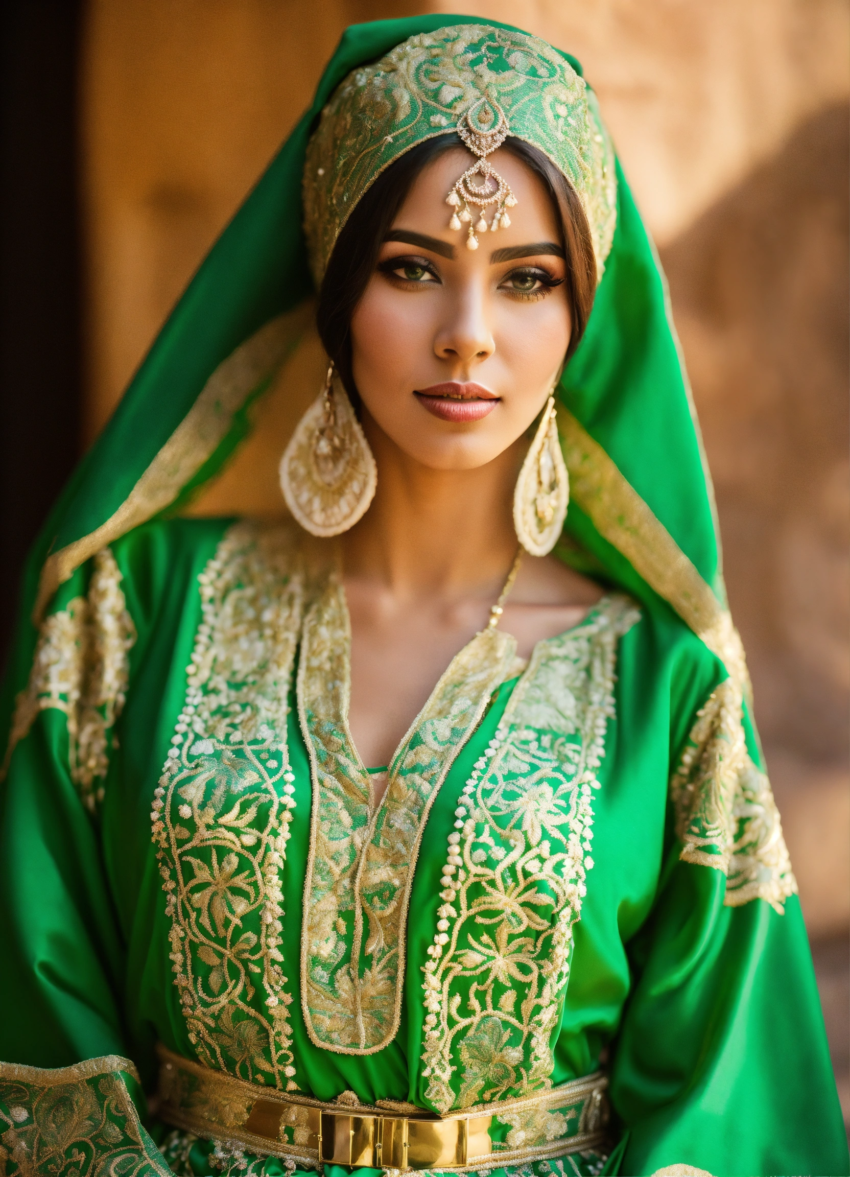 Lexica - Beautiful Morrocan Women Wearing Traditional Morrocan Kaftan 