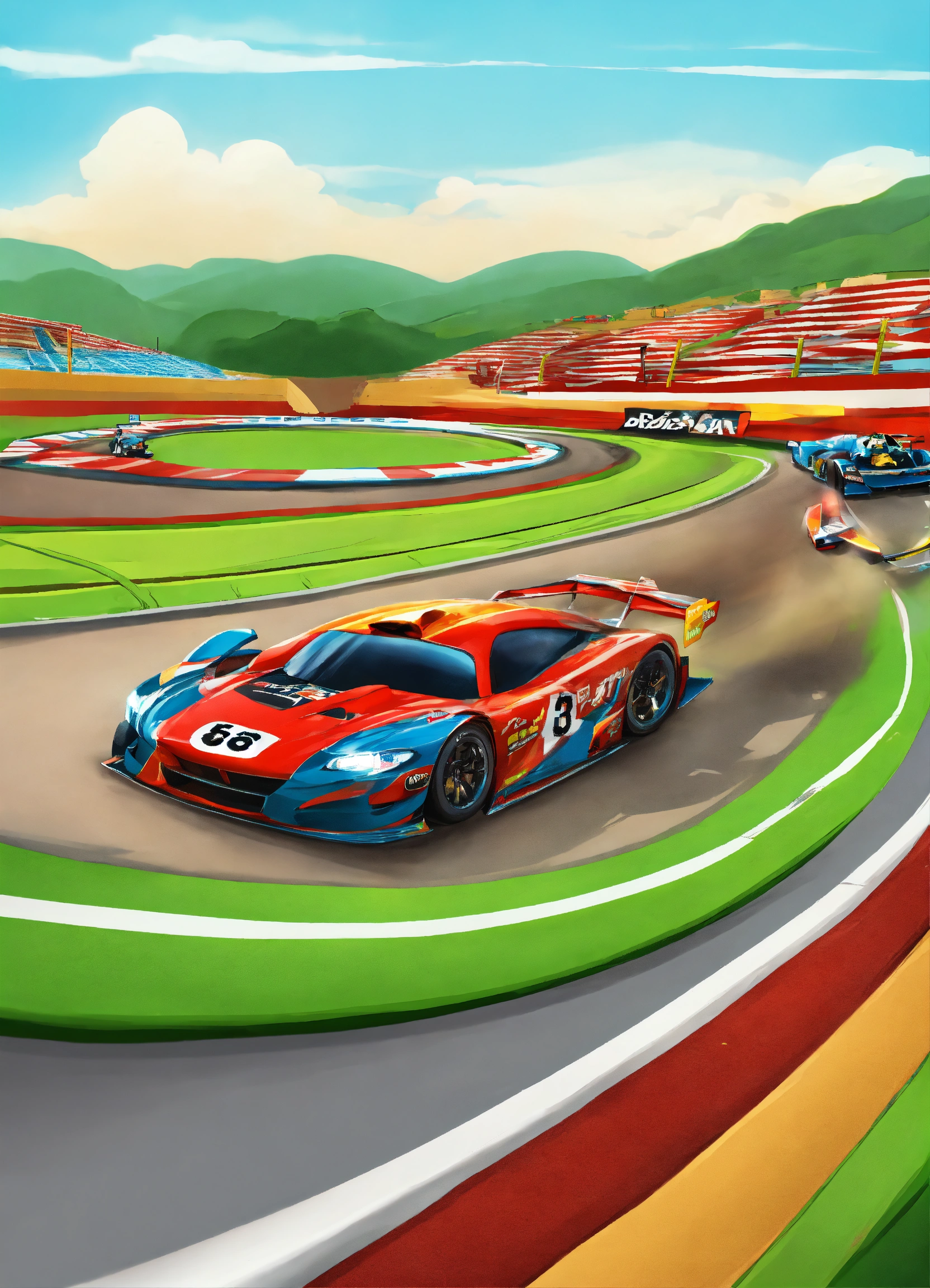 Lexica - CREATE ME A RACE CAR TRACK, CARTOON LOOK, BACKGROUND