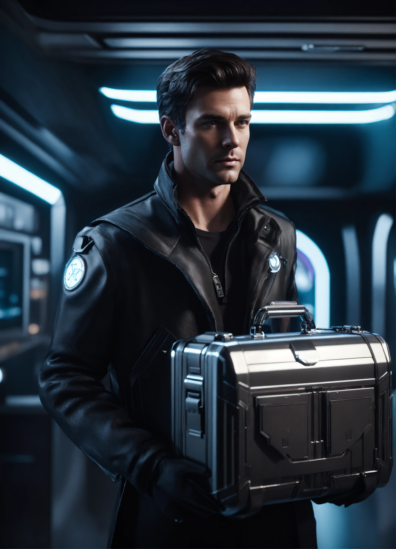 Lexica - Dark hair white male star command Doctor wearing futuristic ...