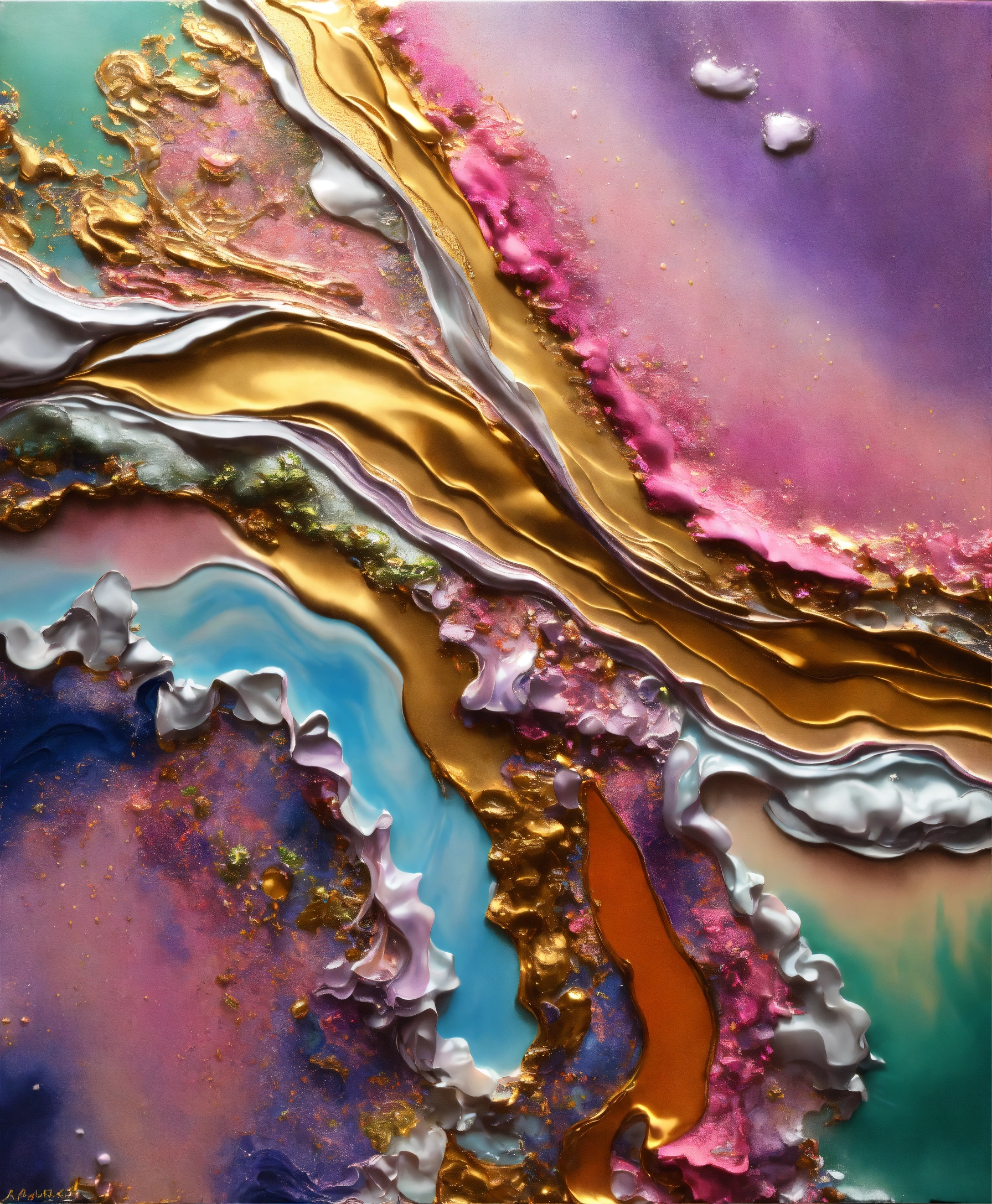 Lexica - Colorful abstract painting oil and water complex complicated ...