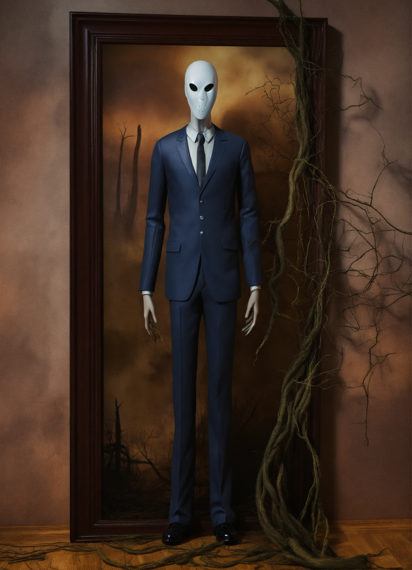 Lexica - Scary Slenderman from a legend take a close-up of your face ...