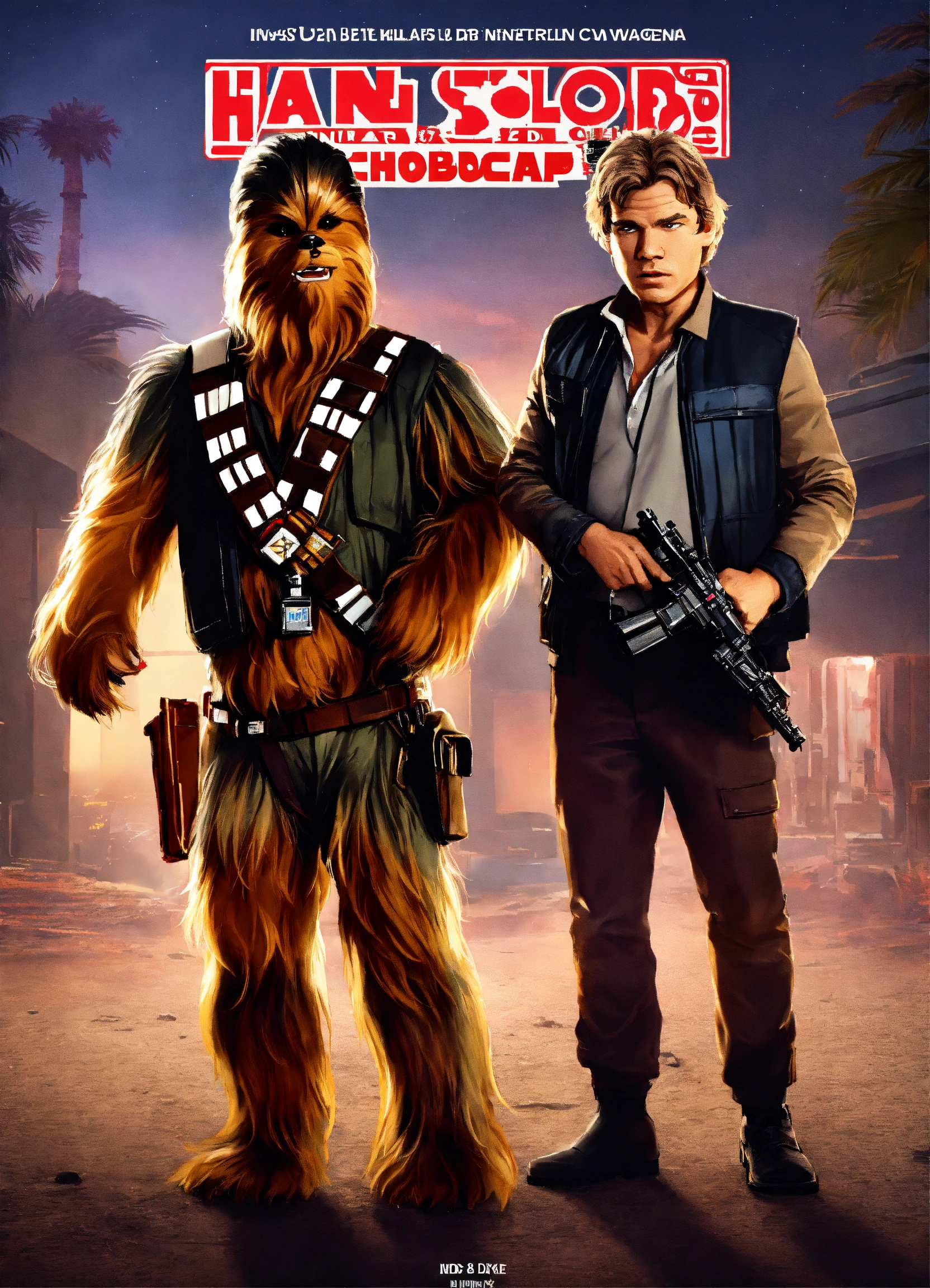 Lexica - Han Solo and Chewbacca dresses as rappers mixtape cover, high ...